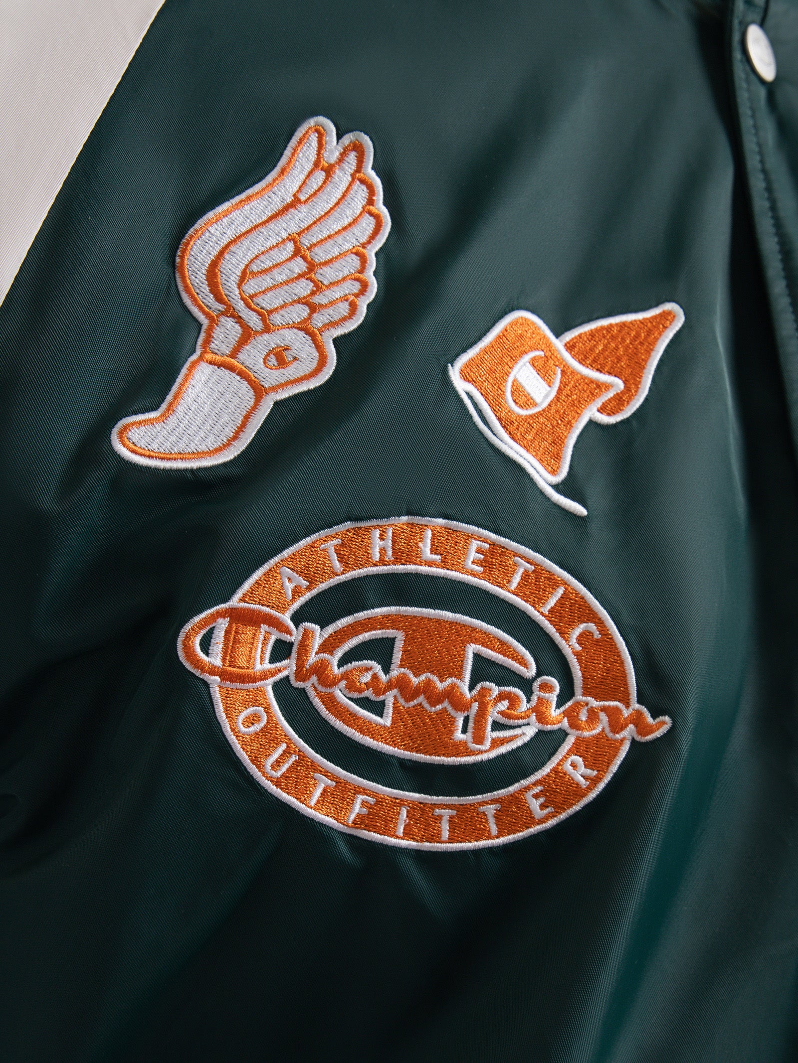 Re:Bound Clubhouse Varsity Jacket in Midfield Green