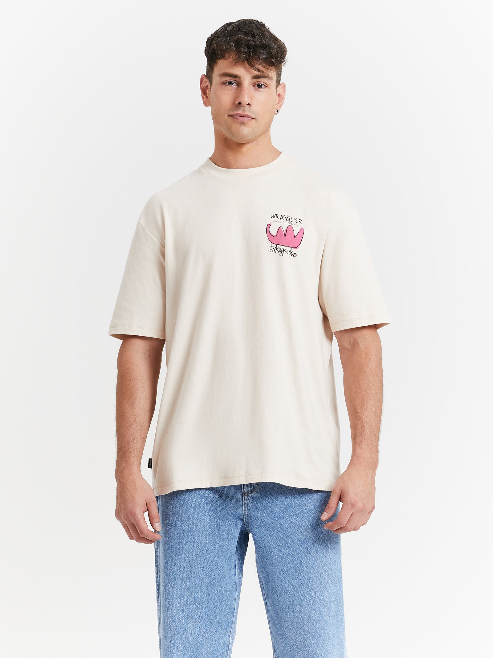 Jakey Pedro Hats Off Slacker T-Shirt in Ecru