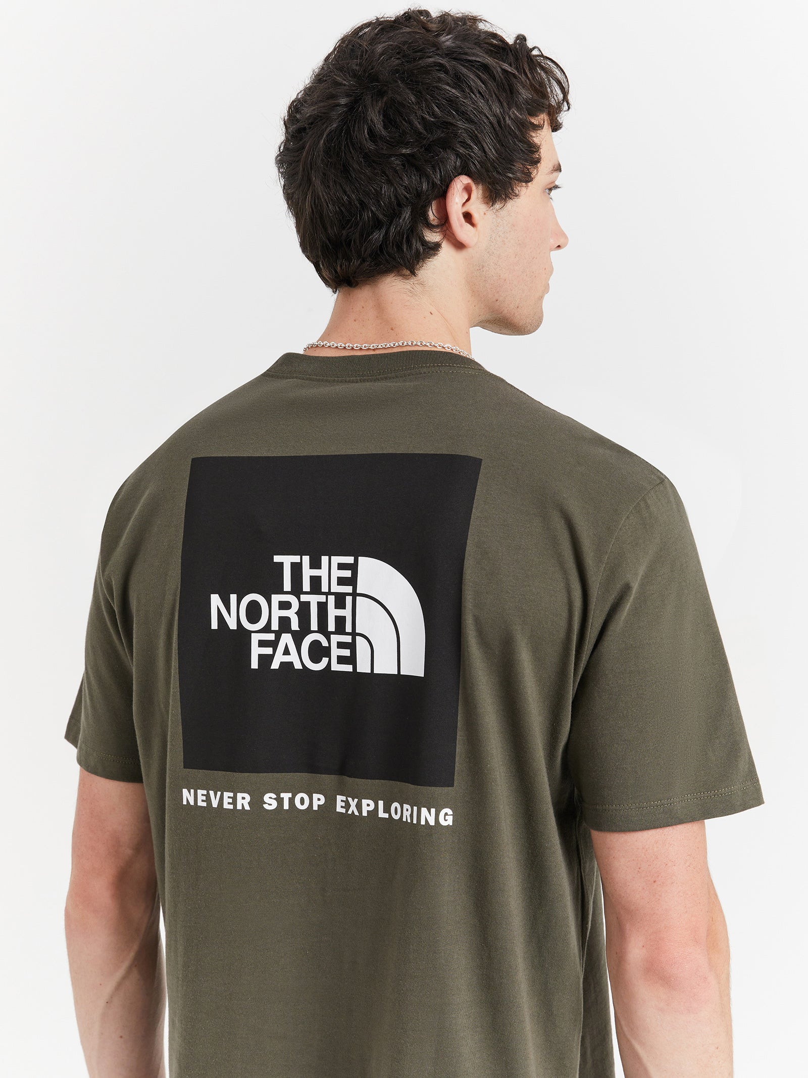 Short Sleeve Box T-Shirt in Green & TNF Black