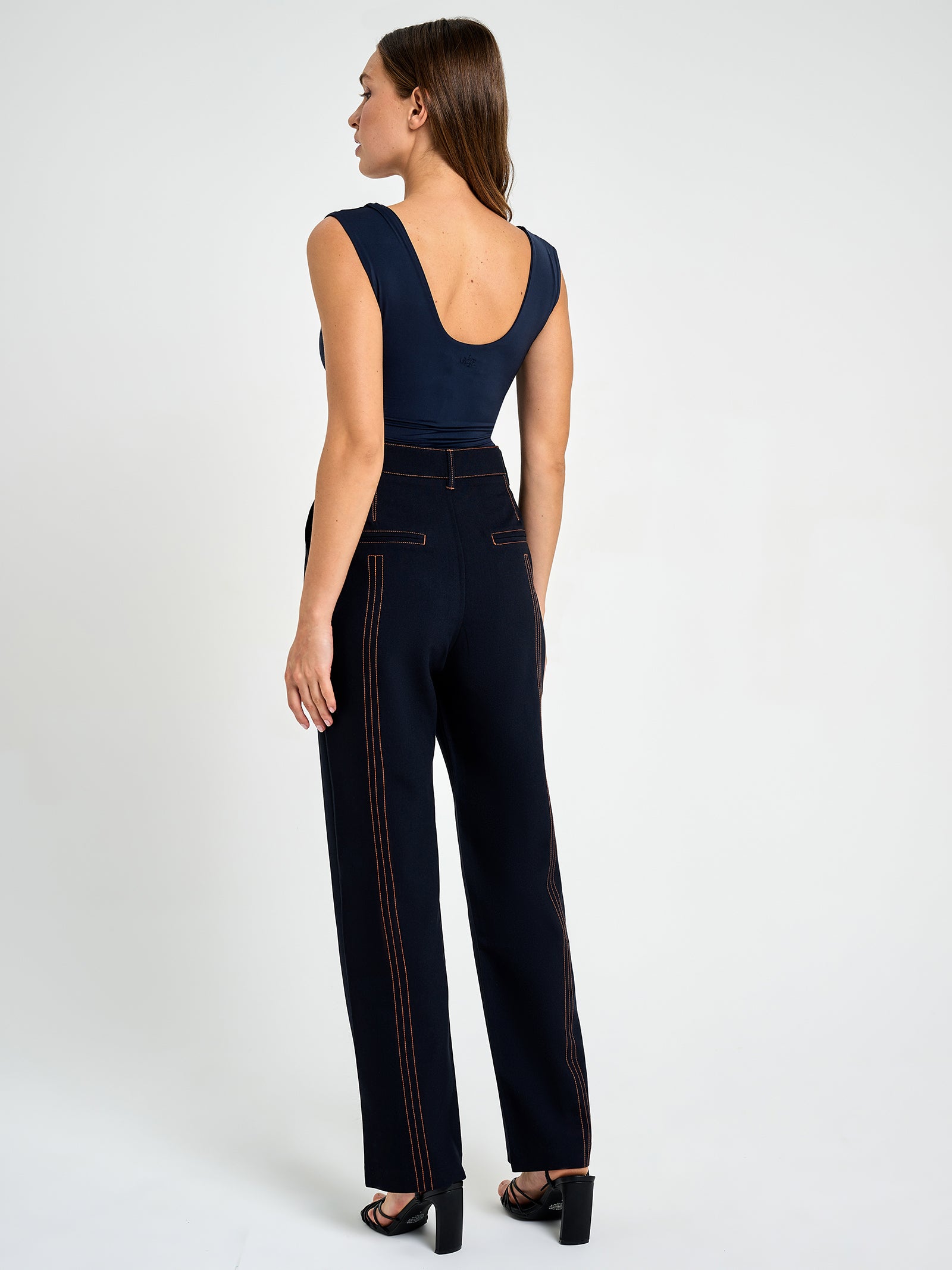 Standard Scoop Bodysuit in Navy