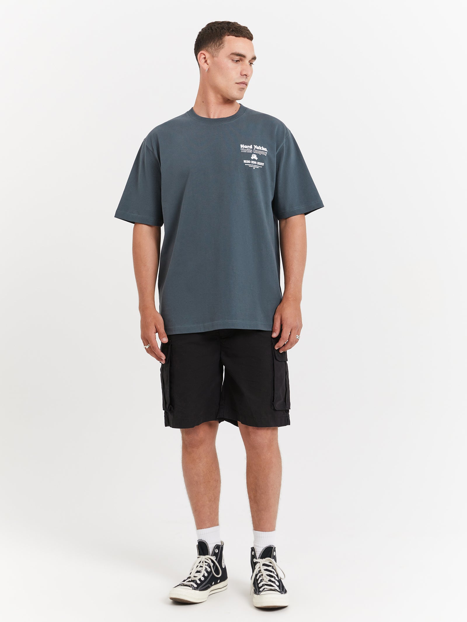 Beginning to Present Oversized Fit T-Shirt in Spruce Green