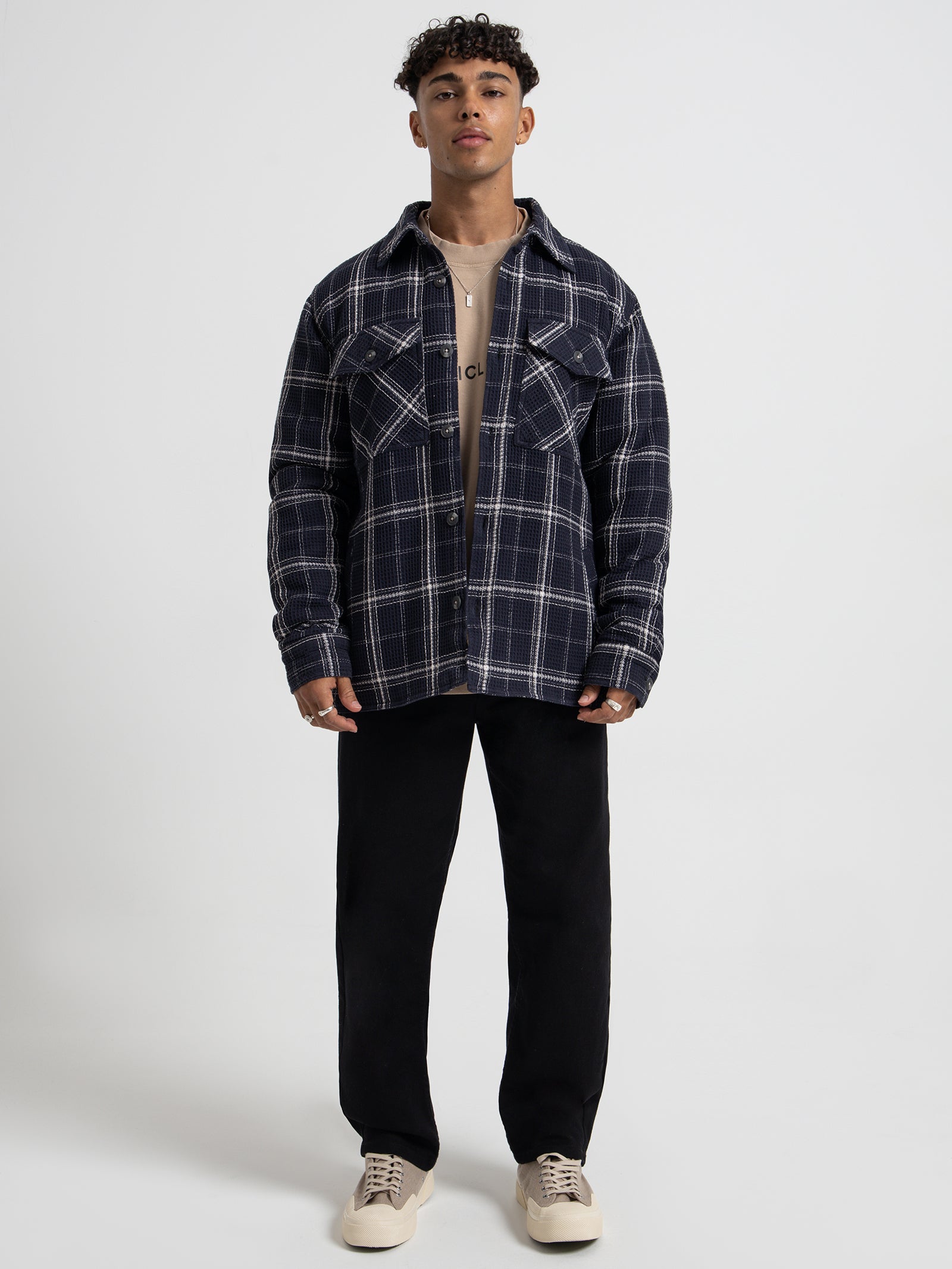 Marvin Plaid Jacket in Navy Plaid