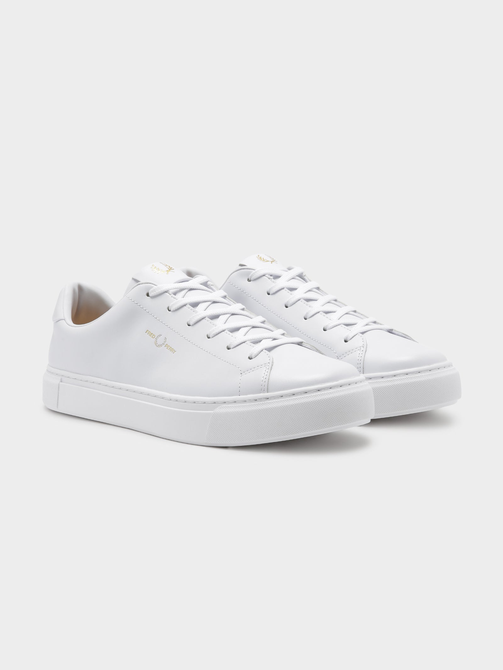 Mens B71 Sneakers in White & Gold