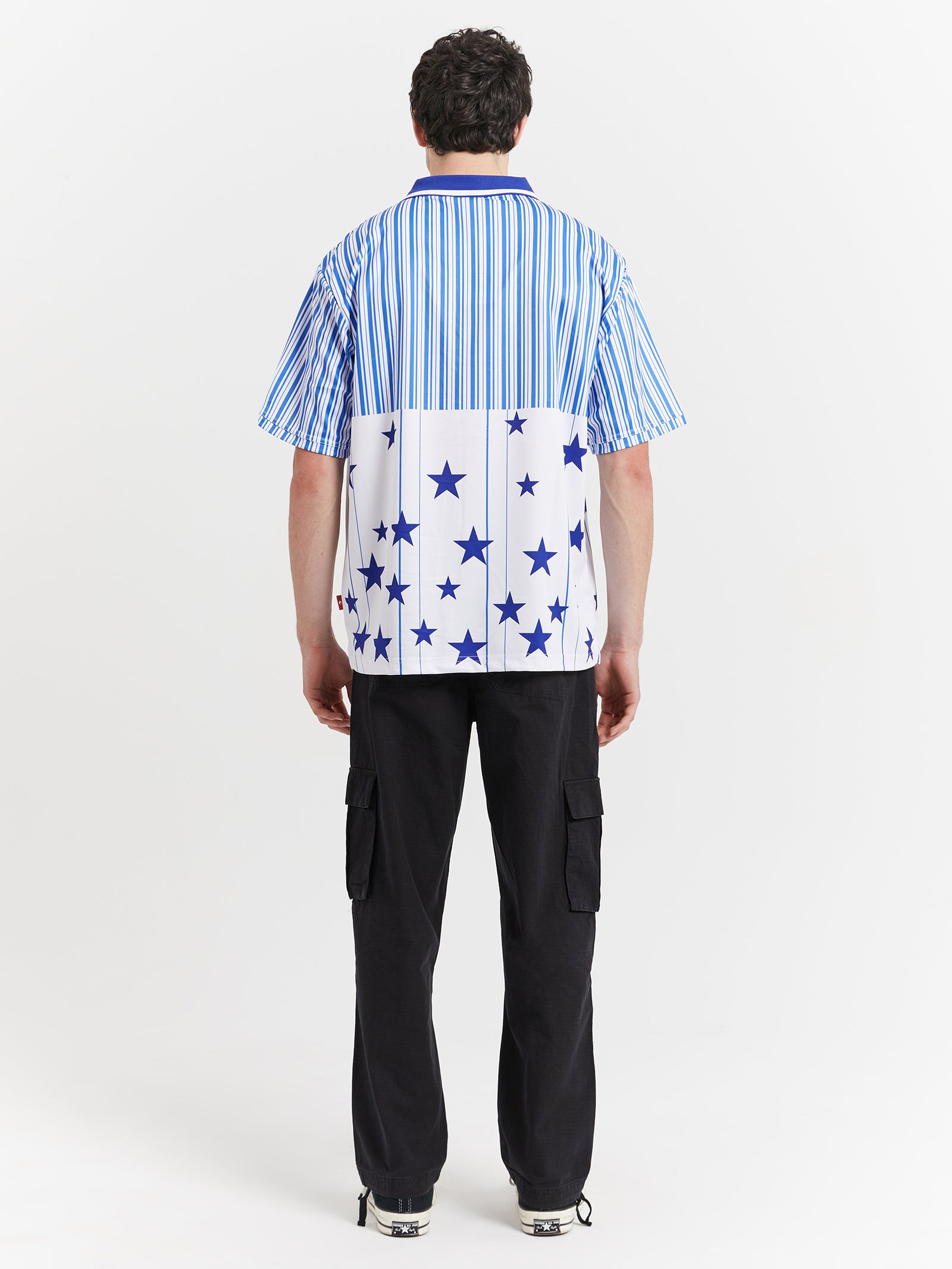 Star Stripe Football Jersey in Levitation Blue