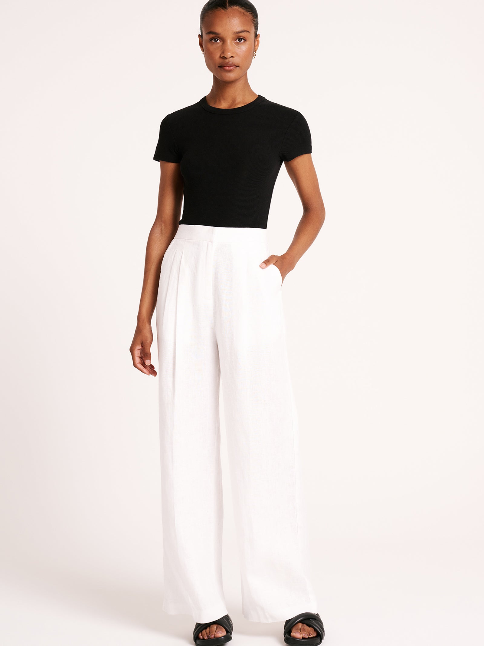 Thilda Linen Pants in White