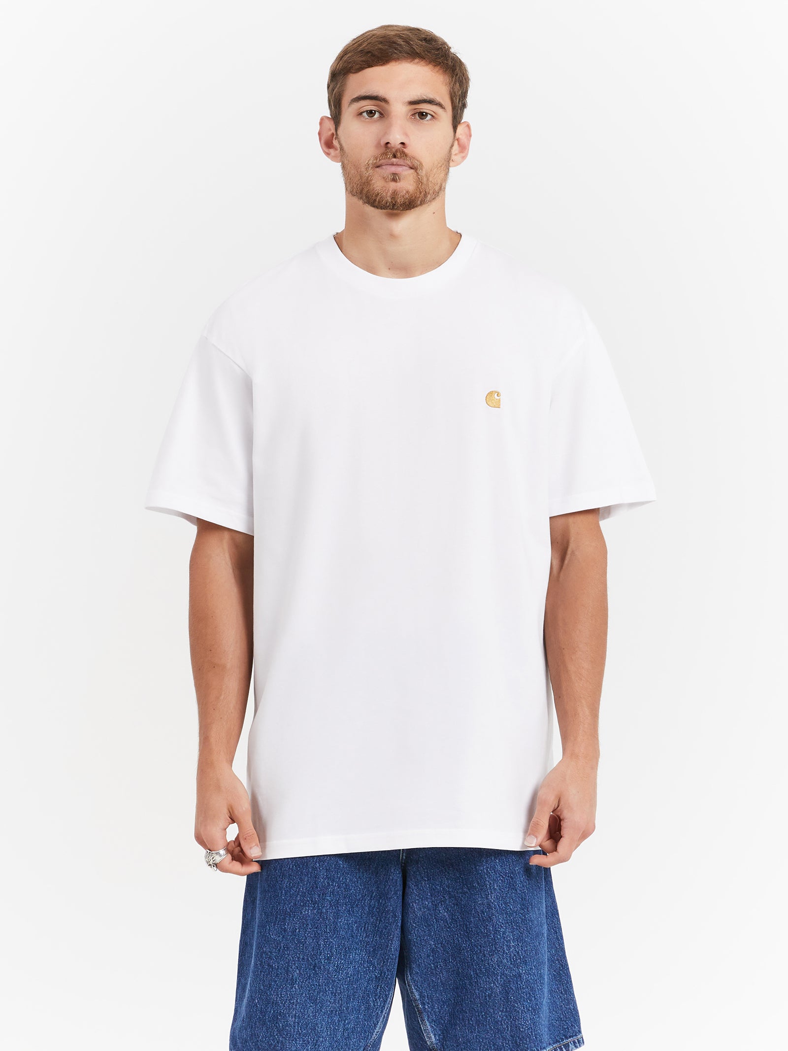 Chase T-Shirt in White & Gold