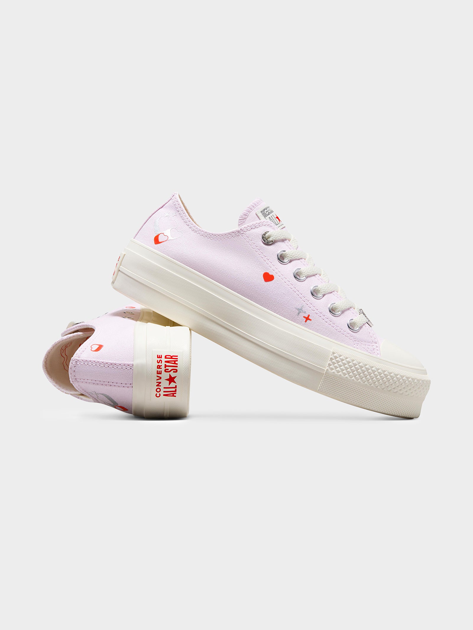 Womens Chuck Taylor All Star Lift Y2K Heart Low Top Sneakers in Lilac Lily Daze