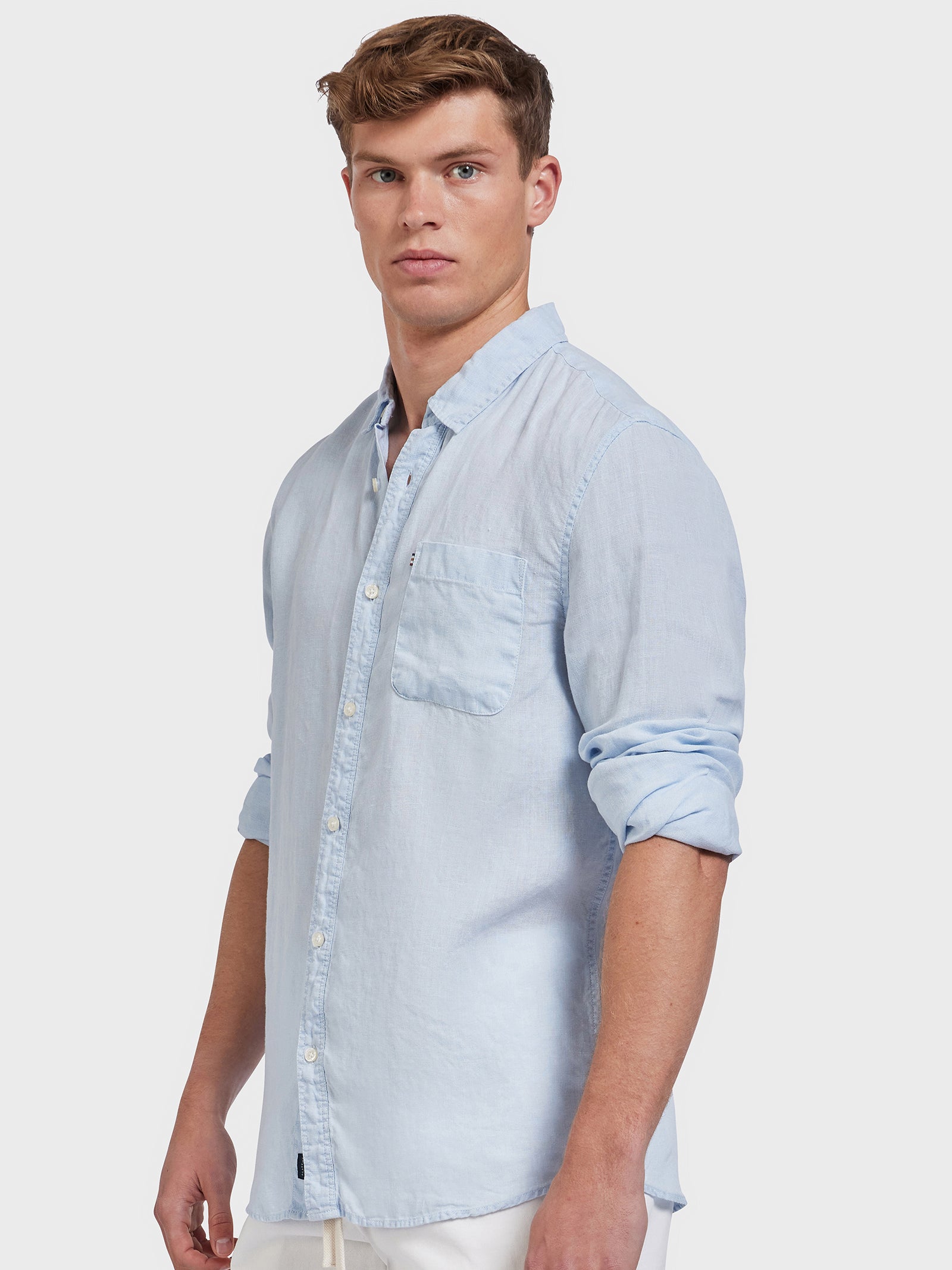 Hampton Linen Shirt in Cloud Blue