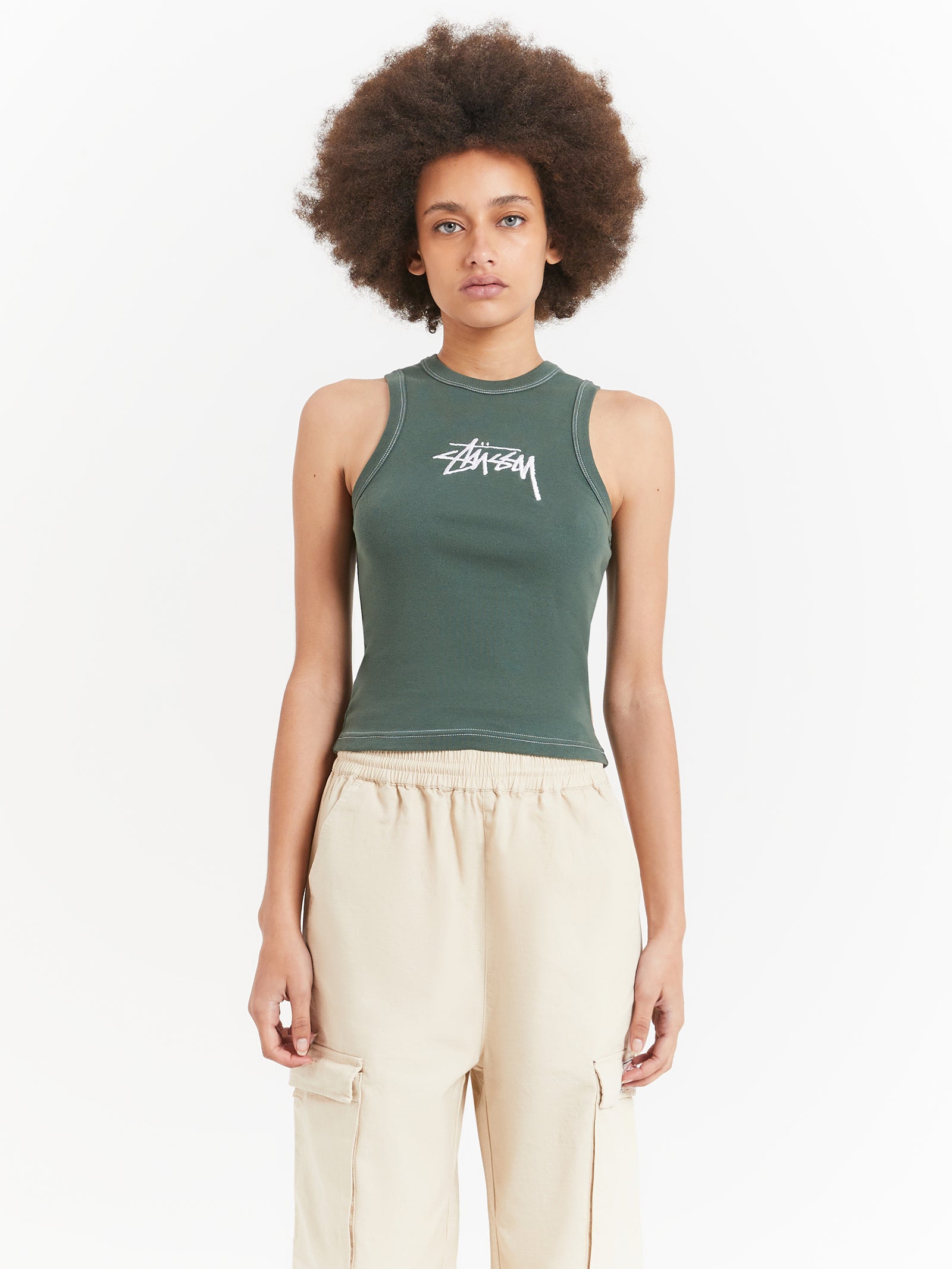 Stussy Stock Tank in Fern