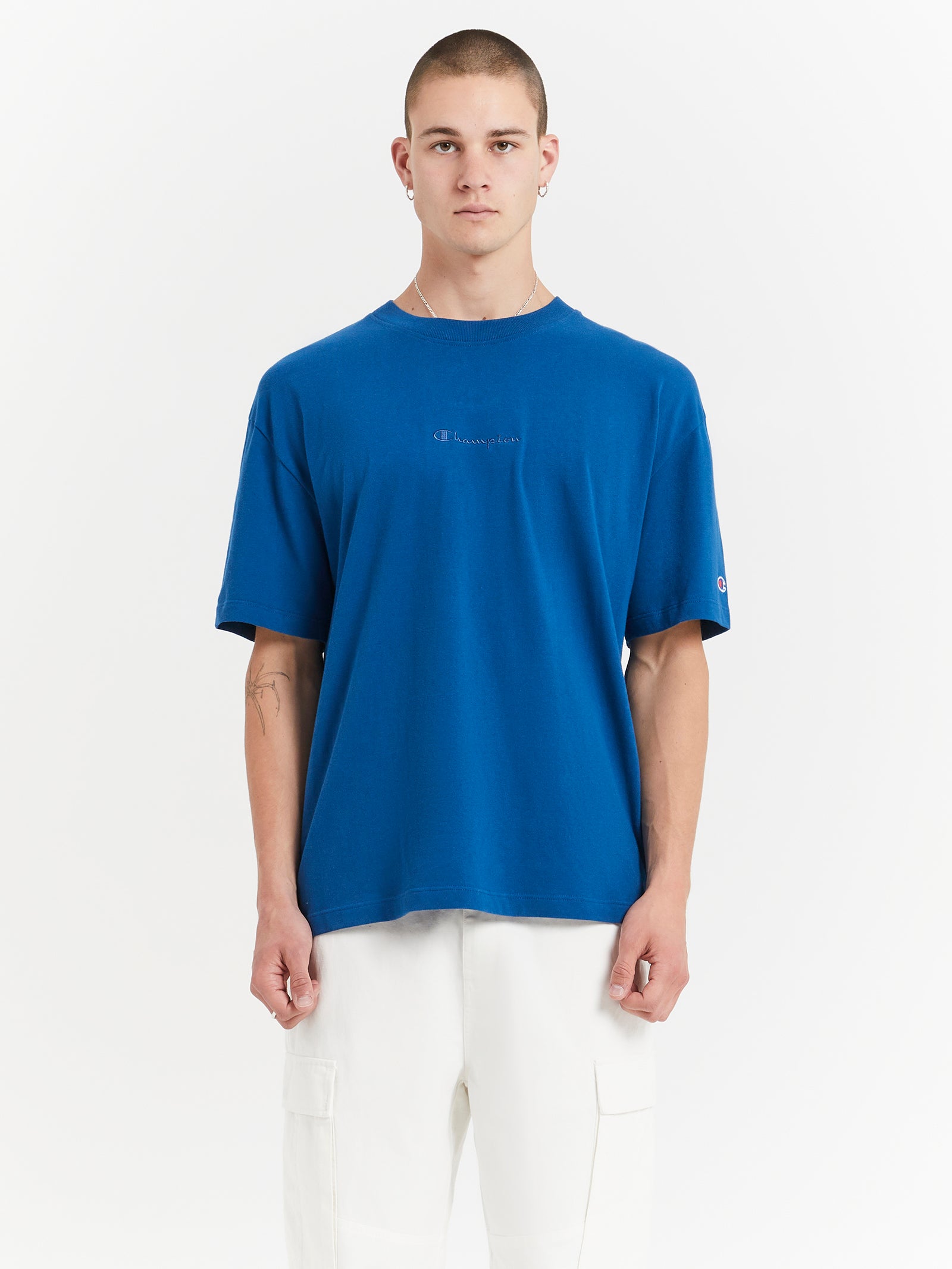 Heritage New Script T-Shirt in Universe Blue