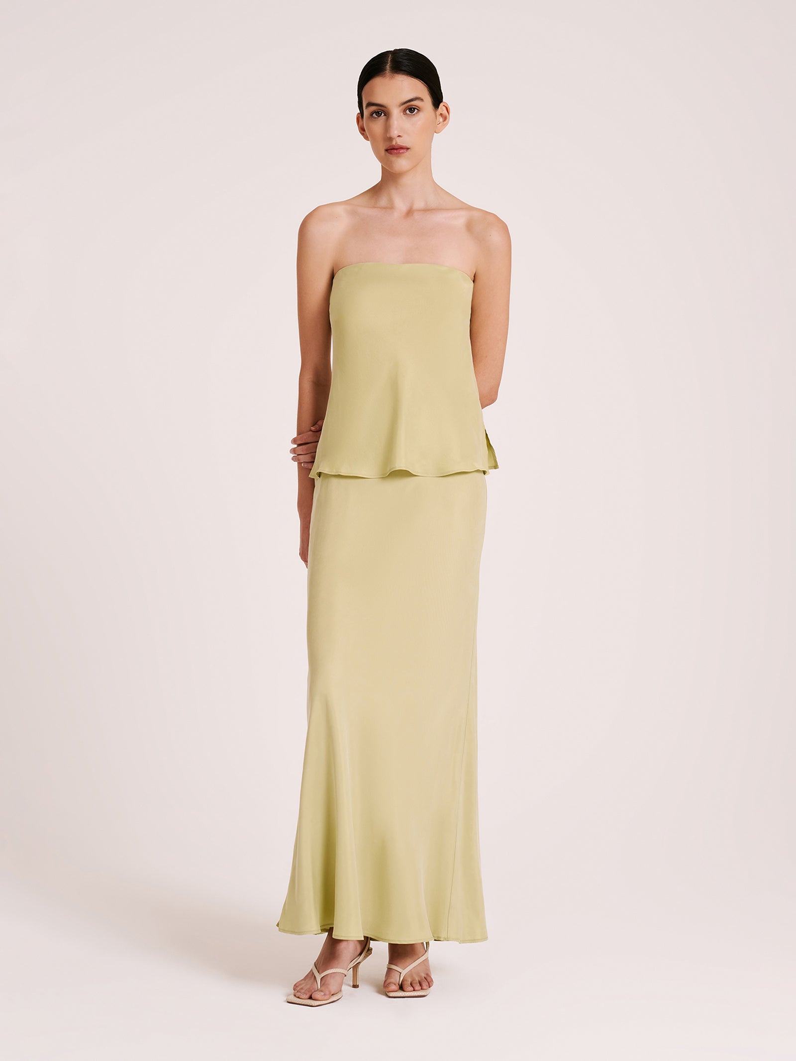 Ines Cupro Skirt in Lime