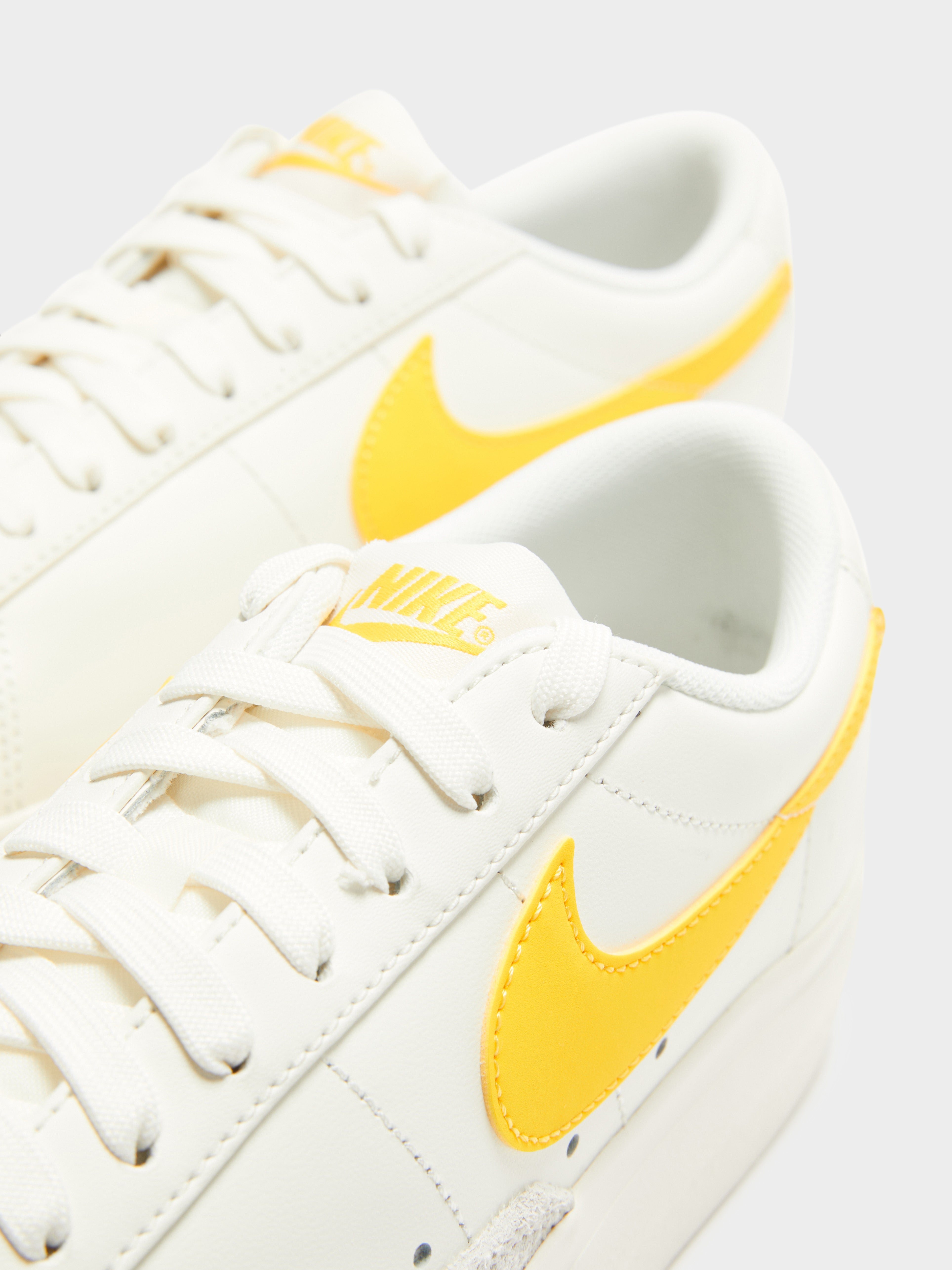 Womens Blazer Low Platform Sneakers in White & Yellow