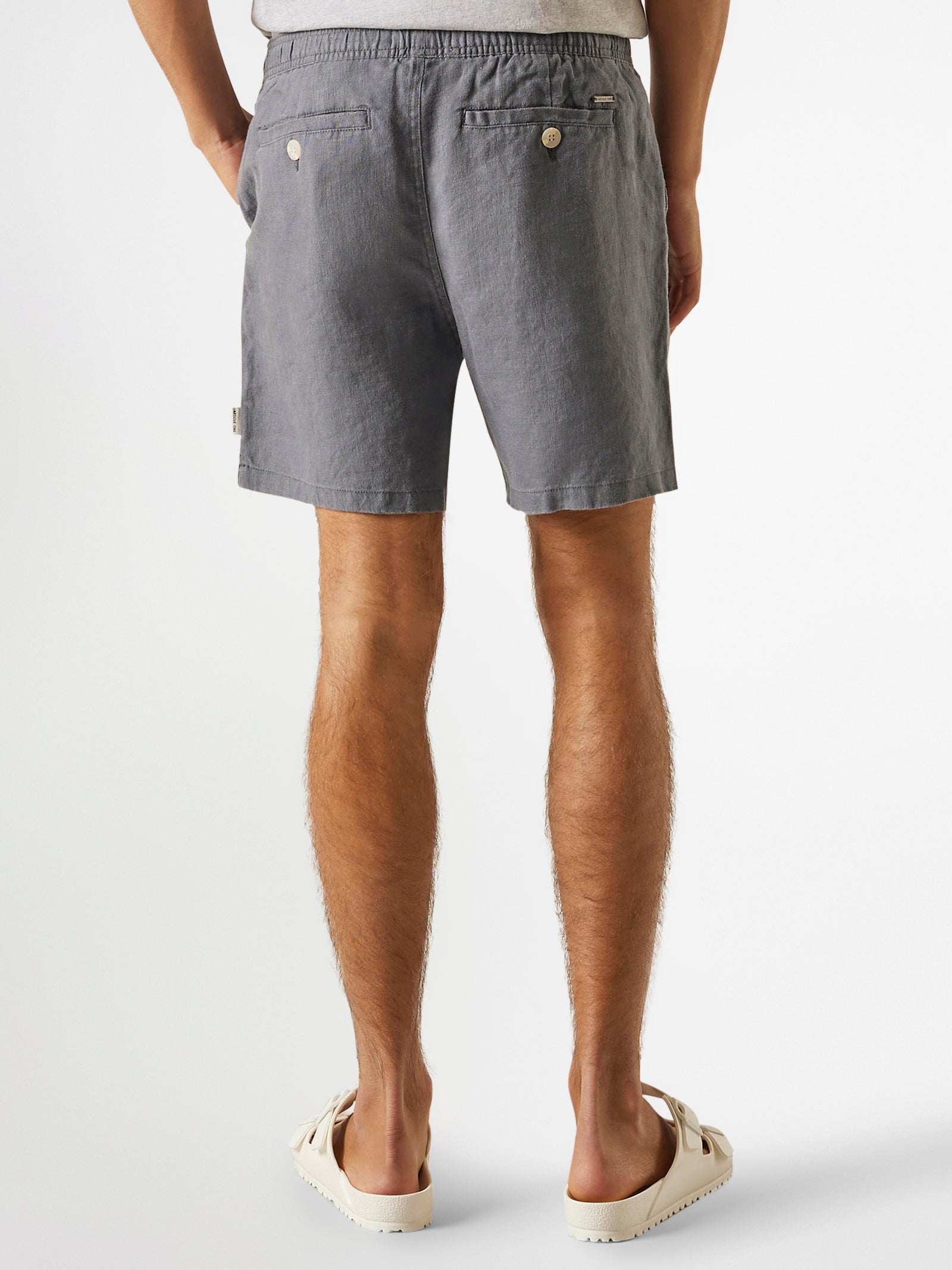 Nero Linen Shorts in Marine