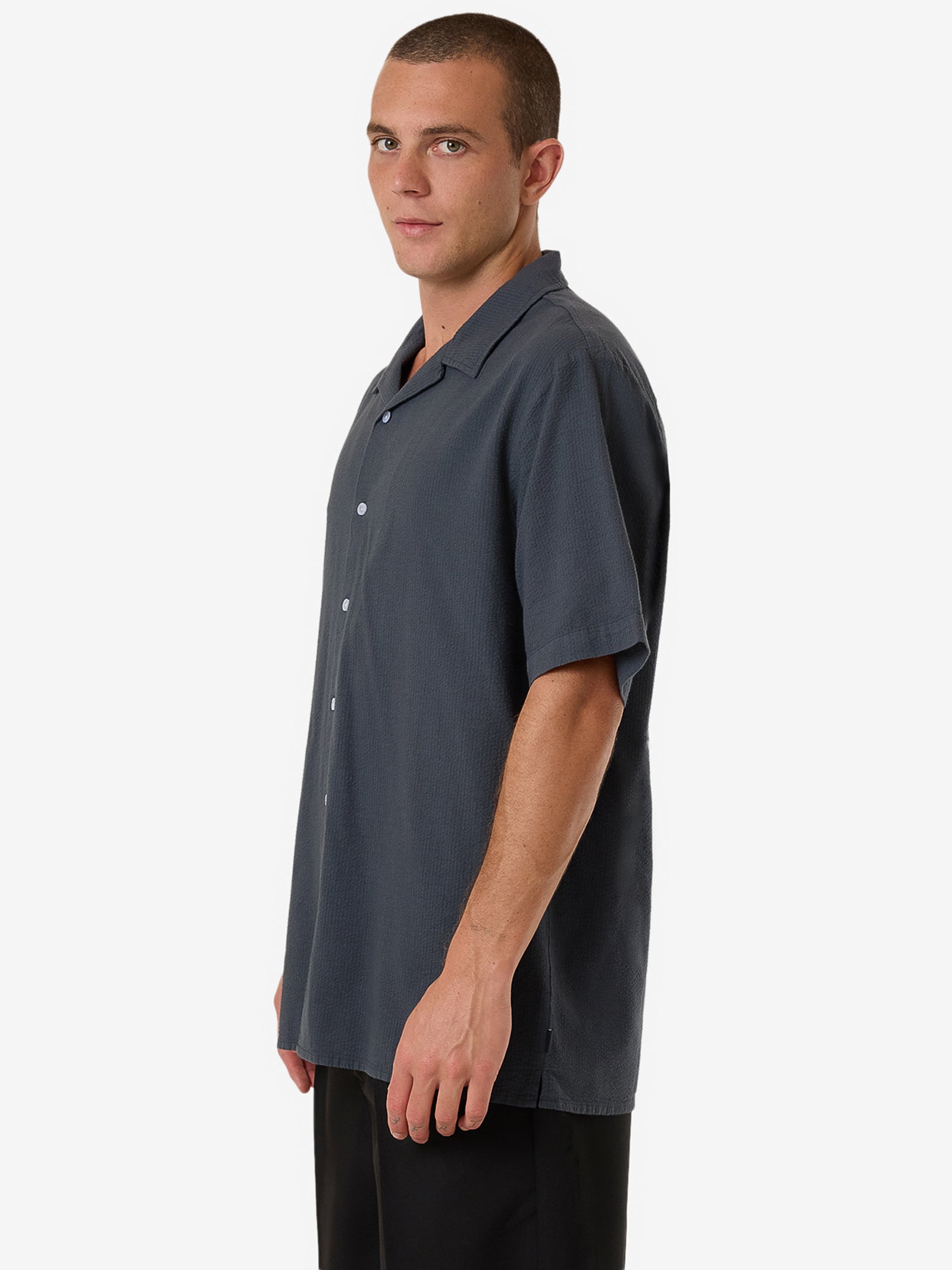 Minimal Stripe Bowling Shirt