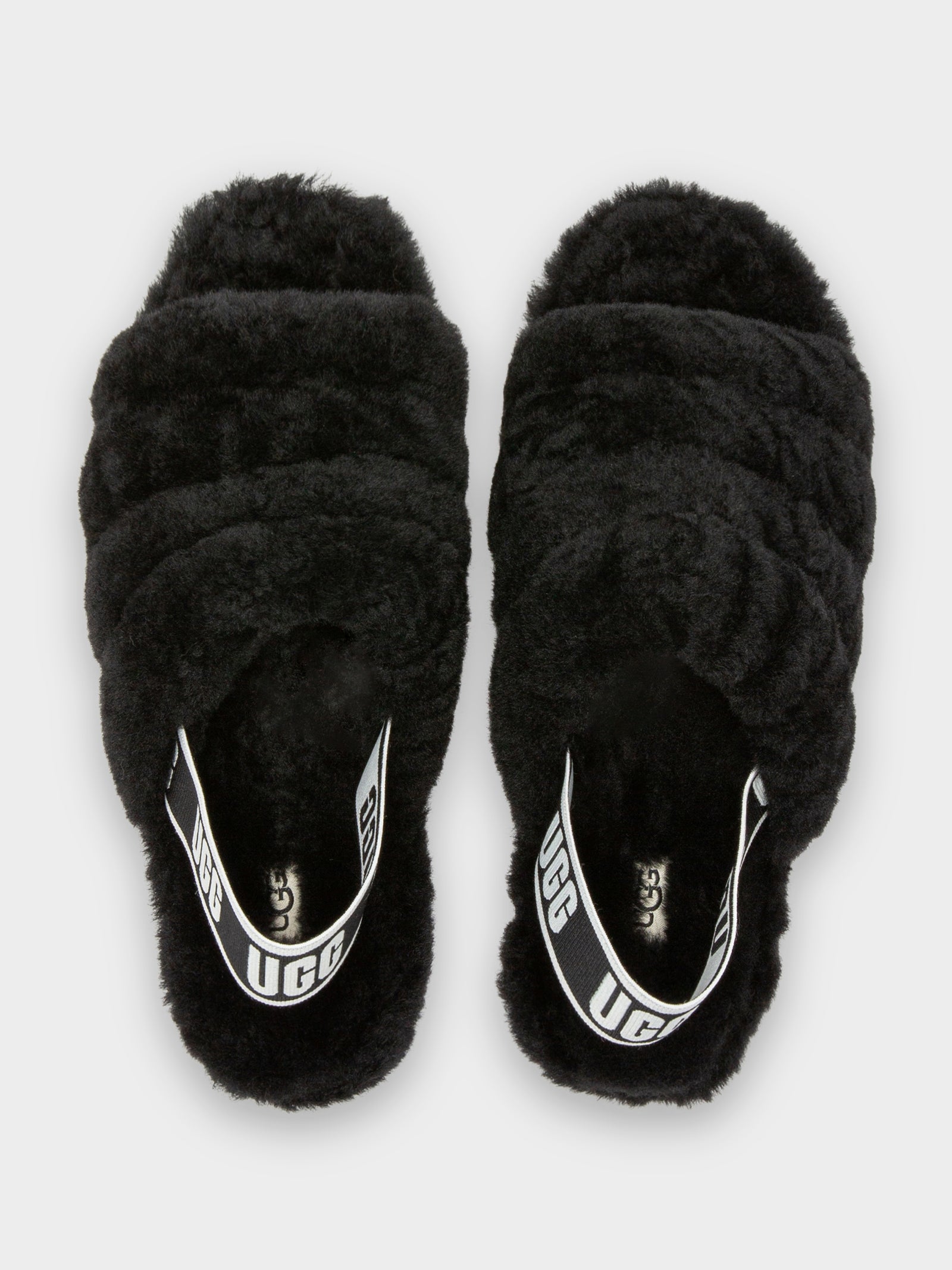 Womens Fluff Yeah Slides in Black