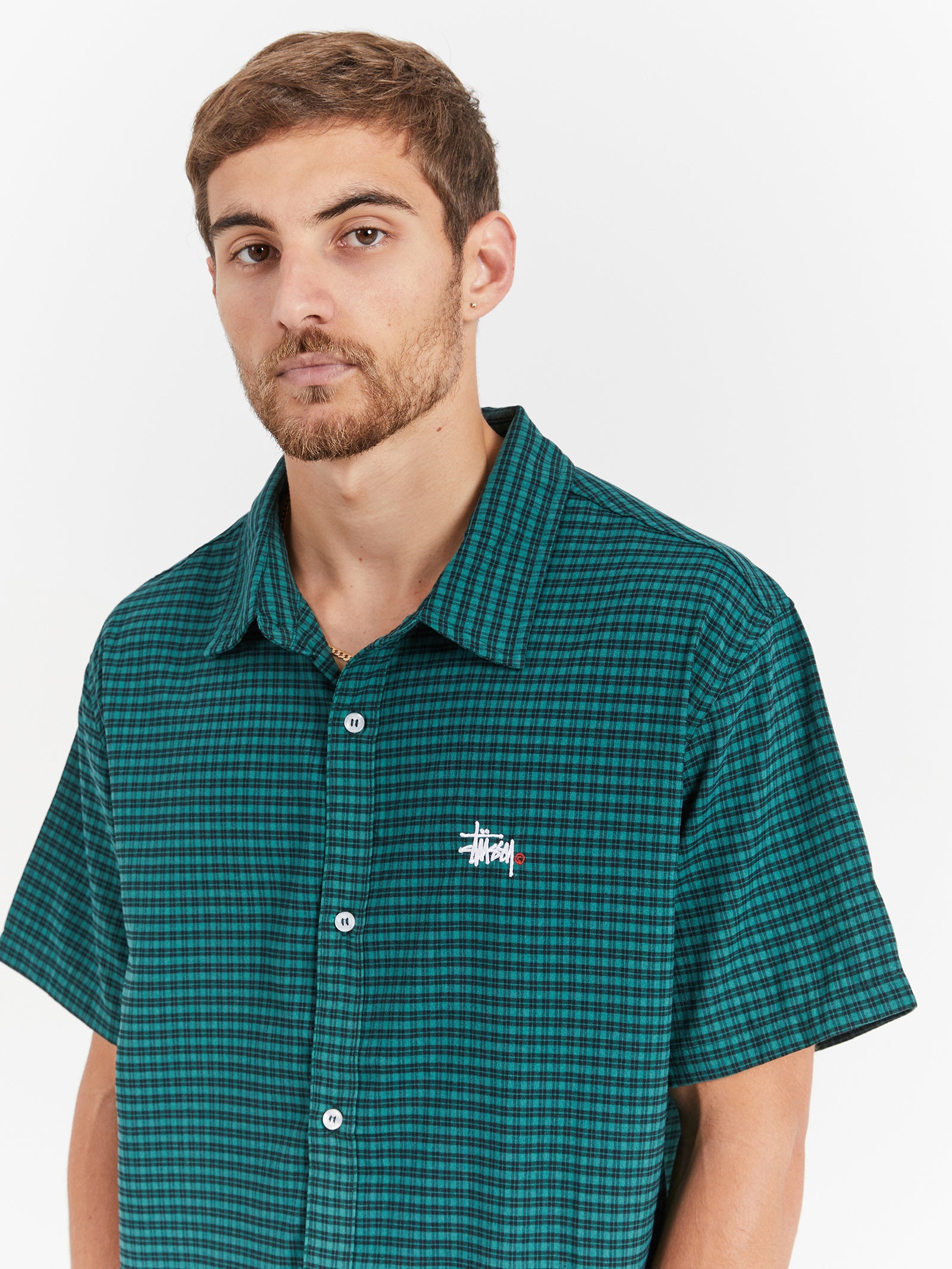 Graffiti Oxford Shirt in Green Check