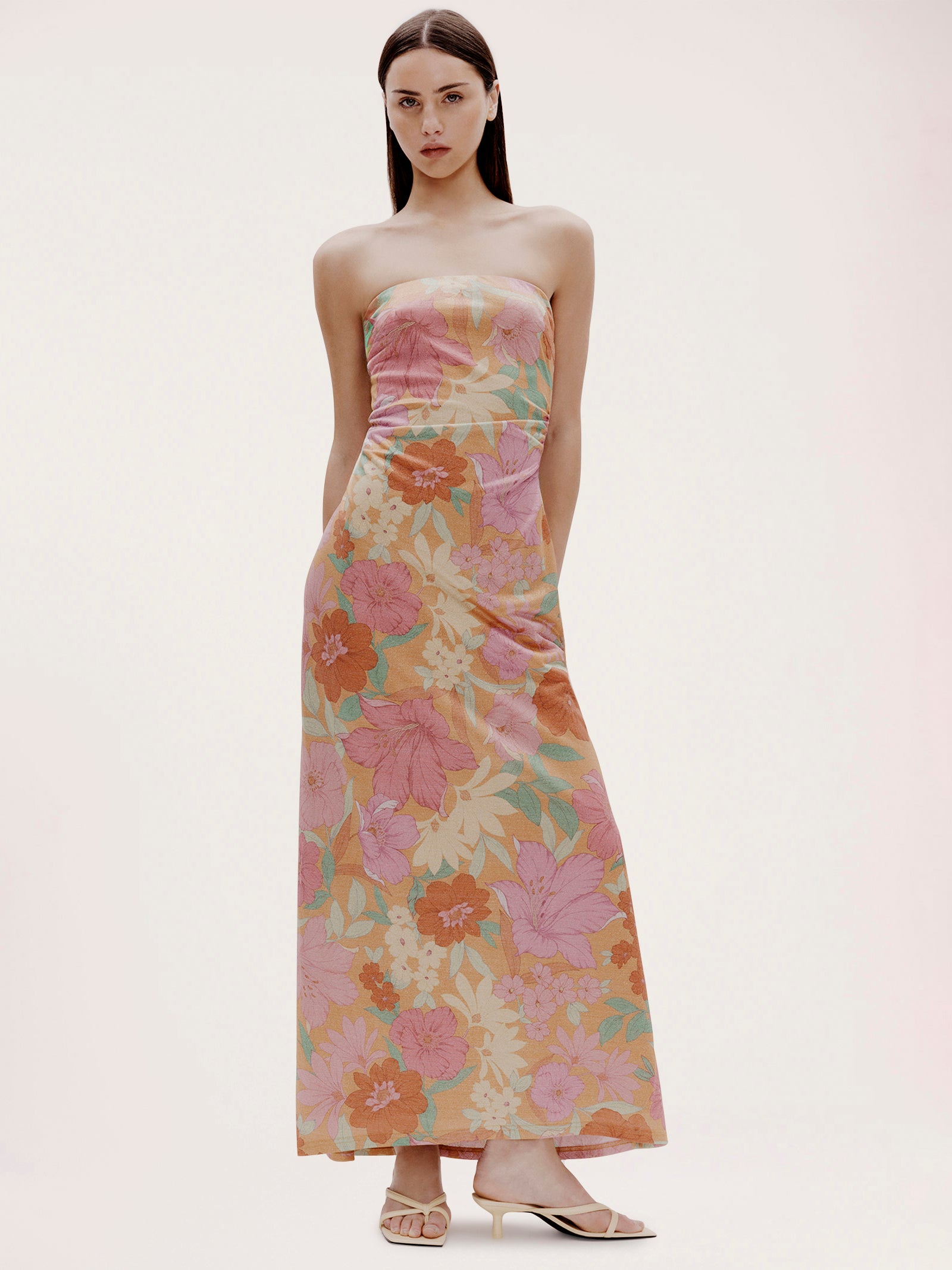 Luminous Maxi Dress in Metallic Tropic