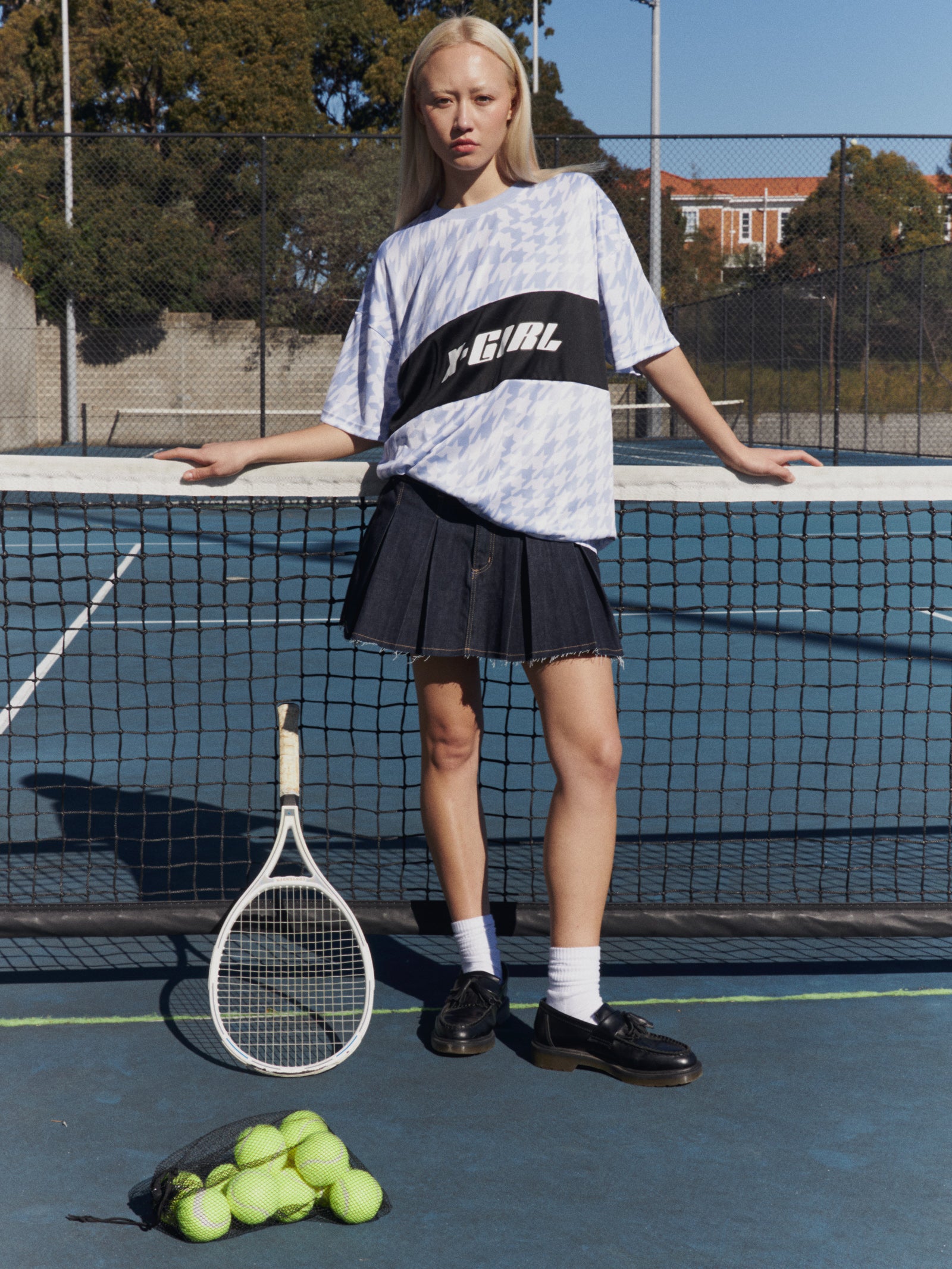 Contrast Panel Oversized Football T-Shirt