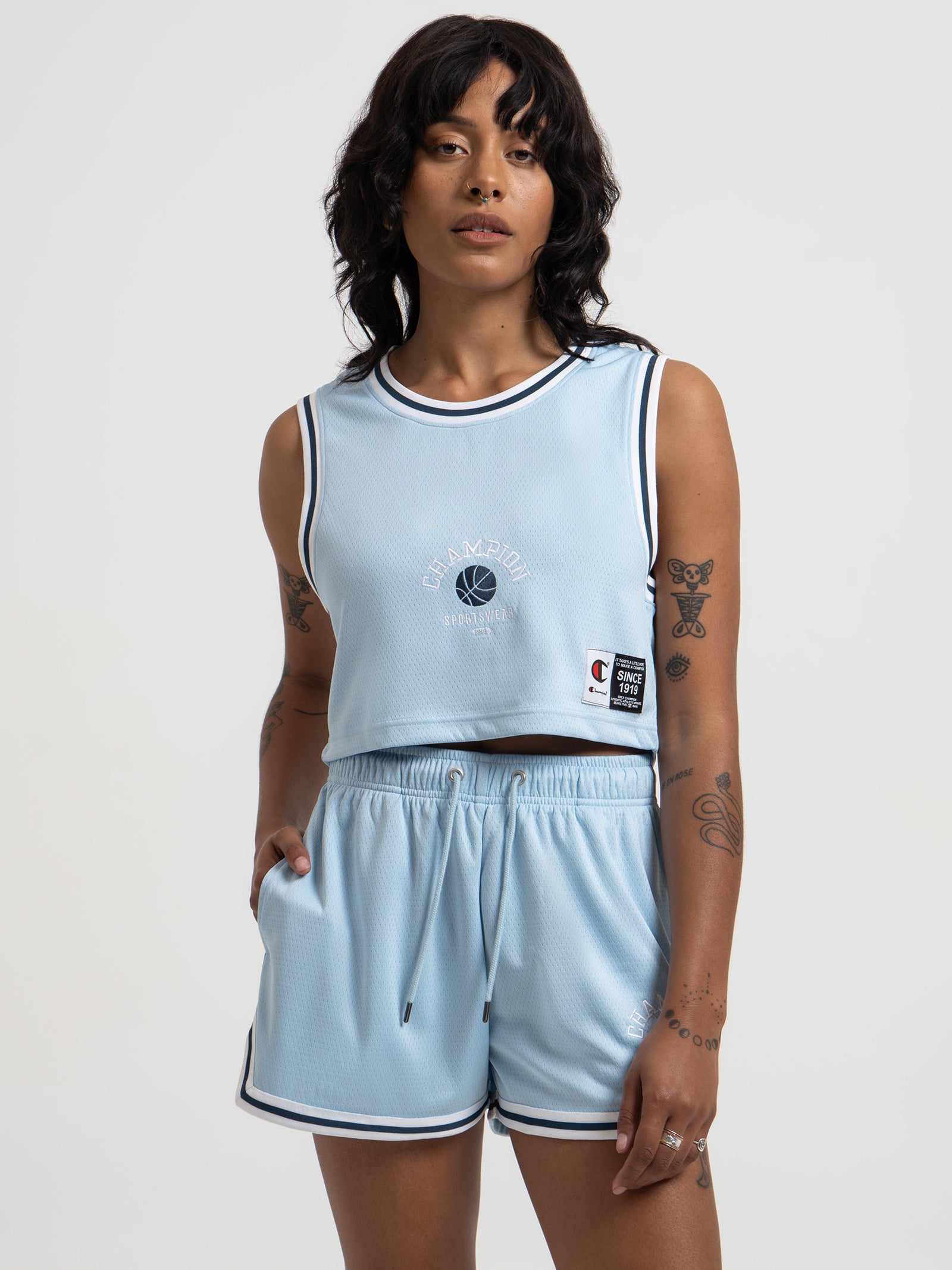 Lifestyle Clubhouse Basketball Crop Jersey in Coastline