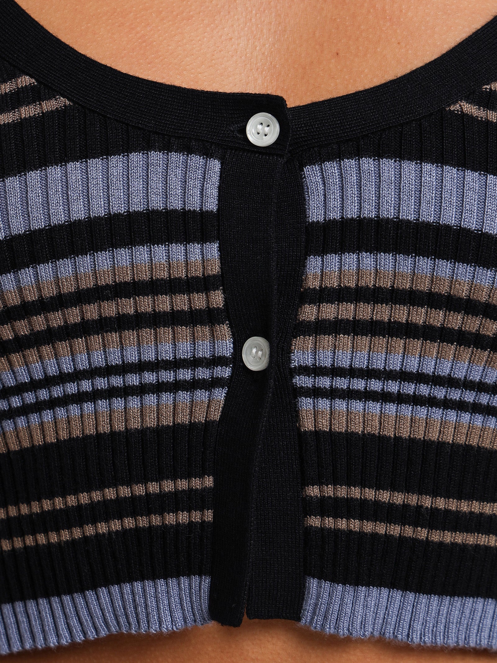 Striped Crop Knit in Black