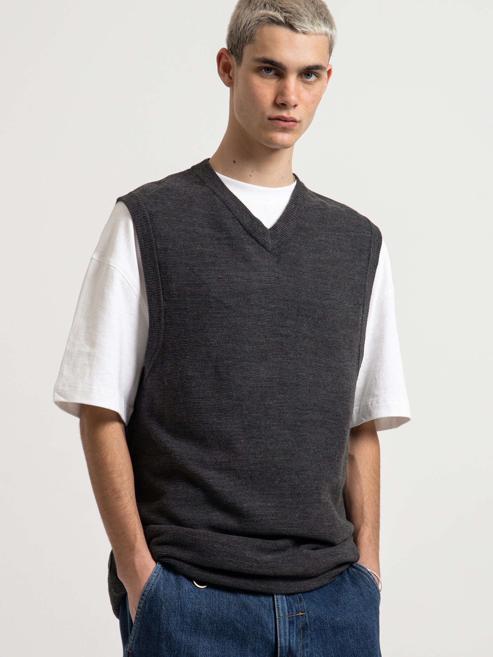 Endless Thrills Knit Vest in Black Marl