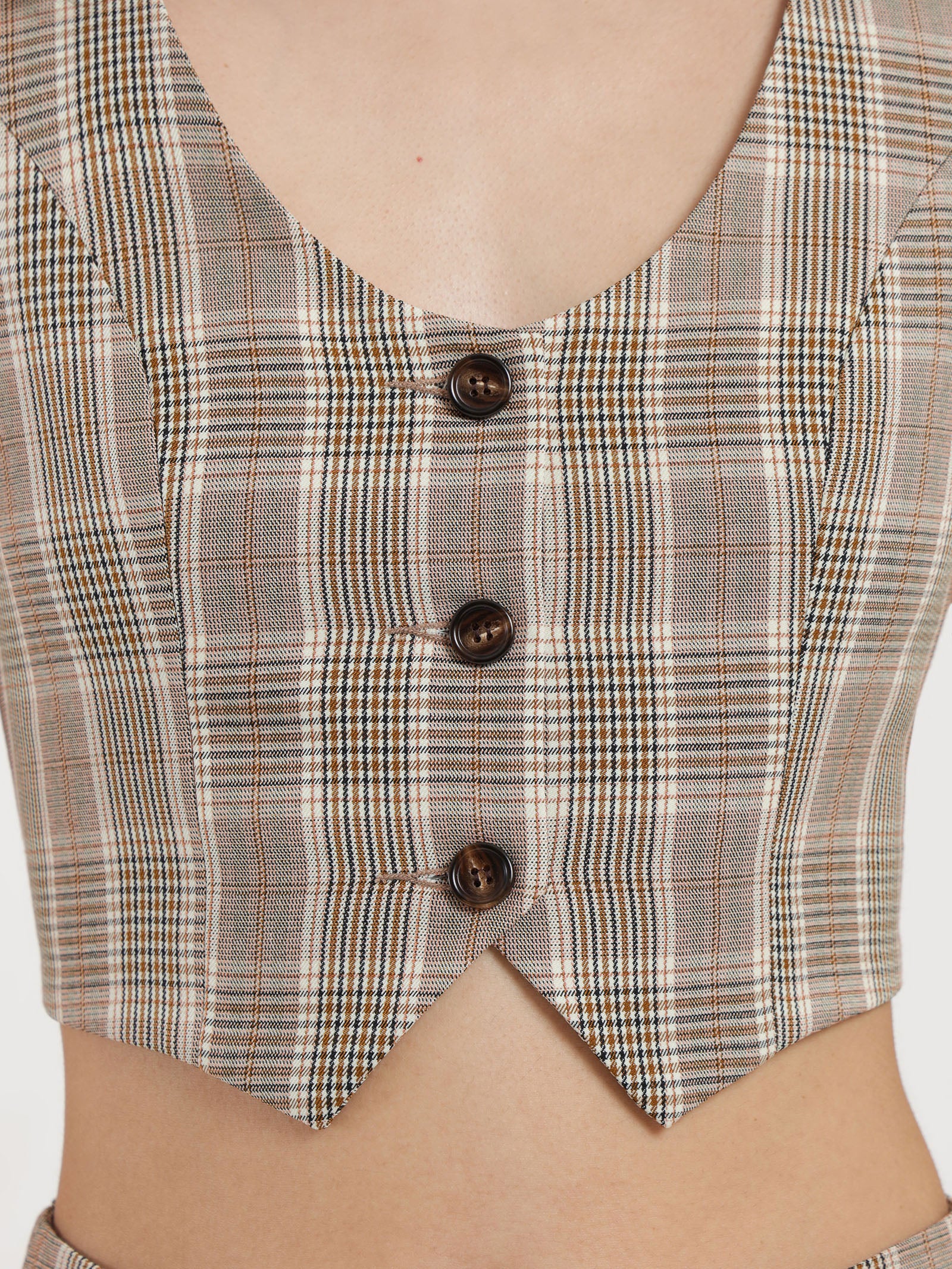 Kelly Waistcoat in Clay Check