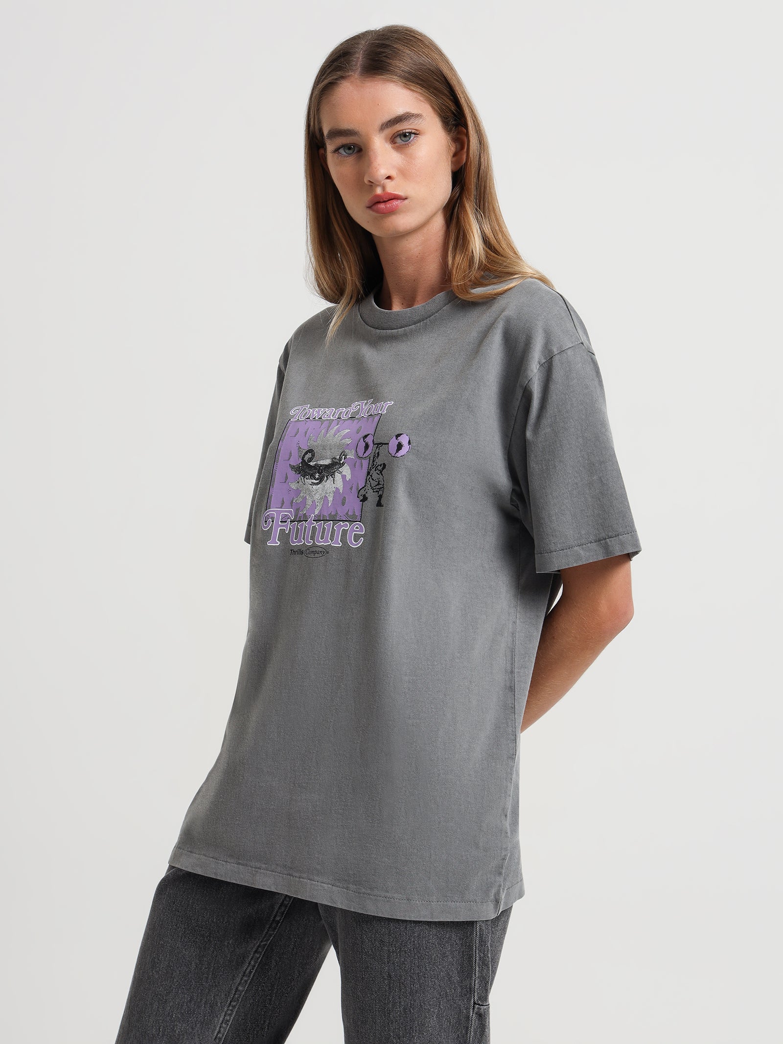 Forward Your Future Merch T-Shirt in Washed Grey