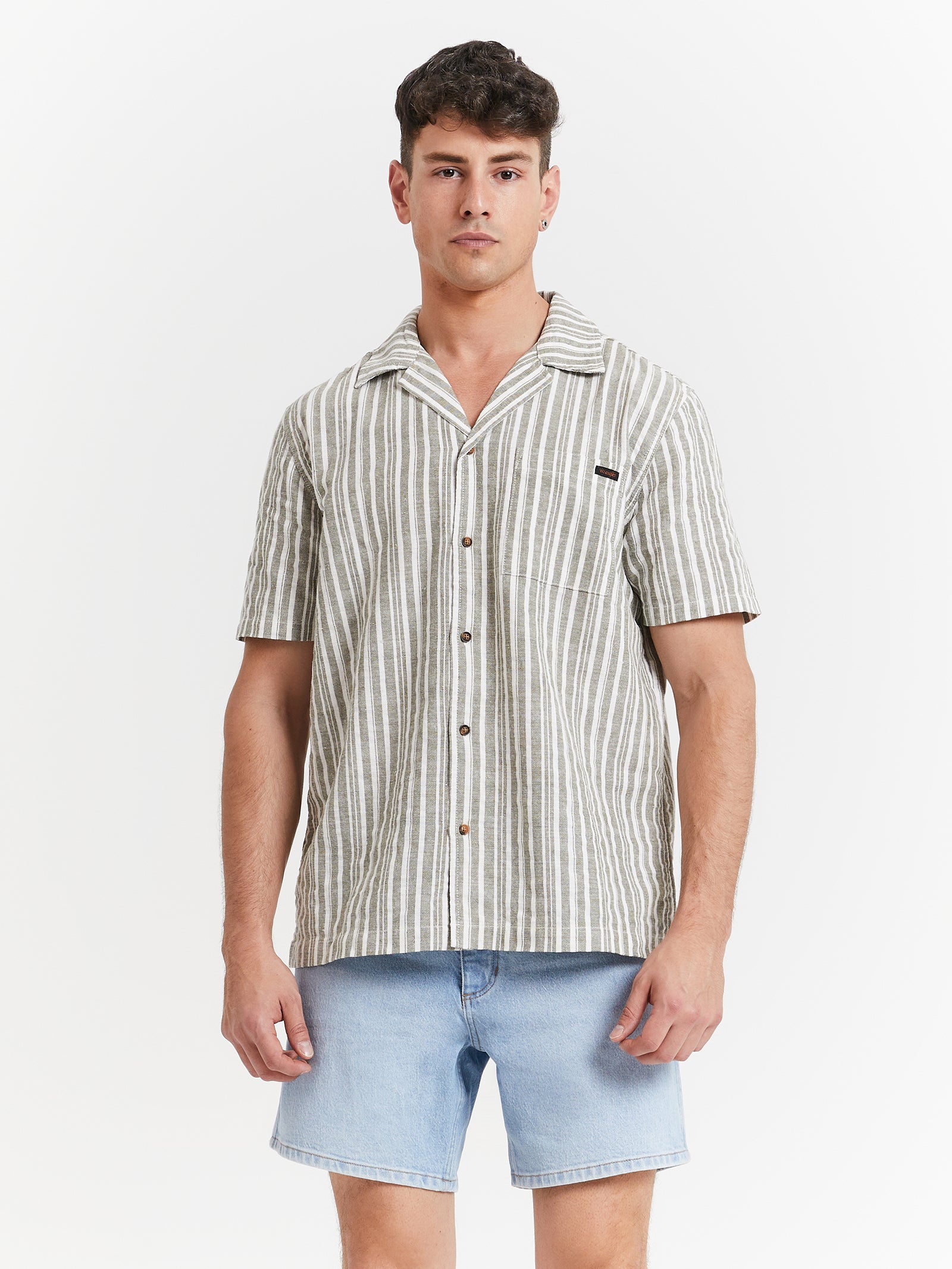 Resort Shirt - Sage Stripe