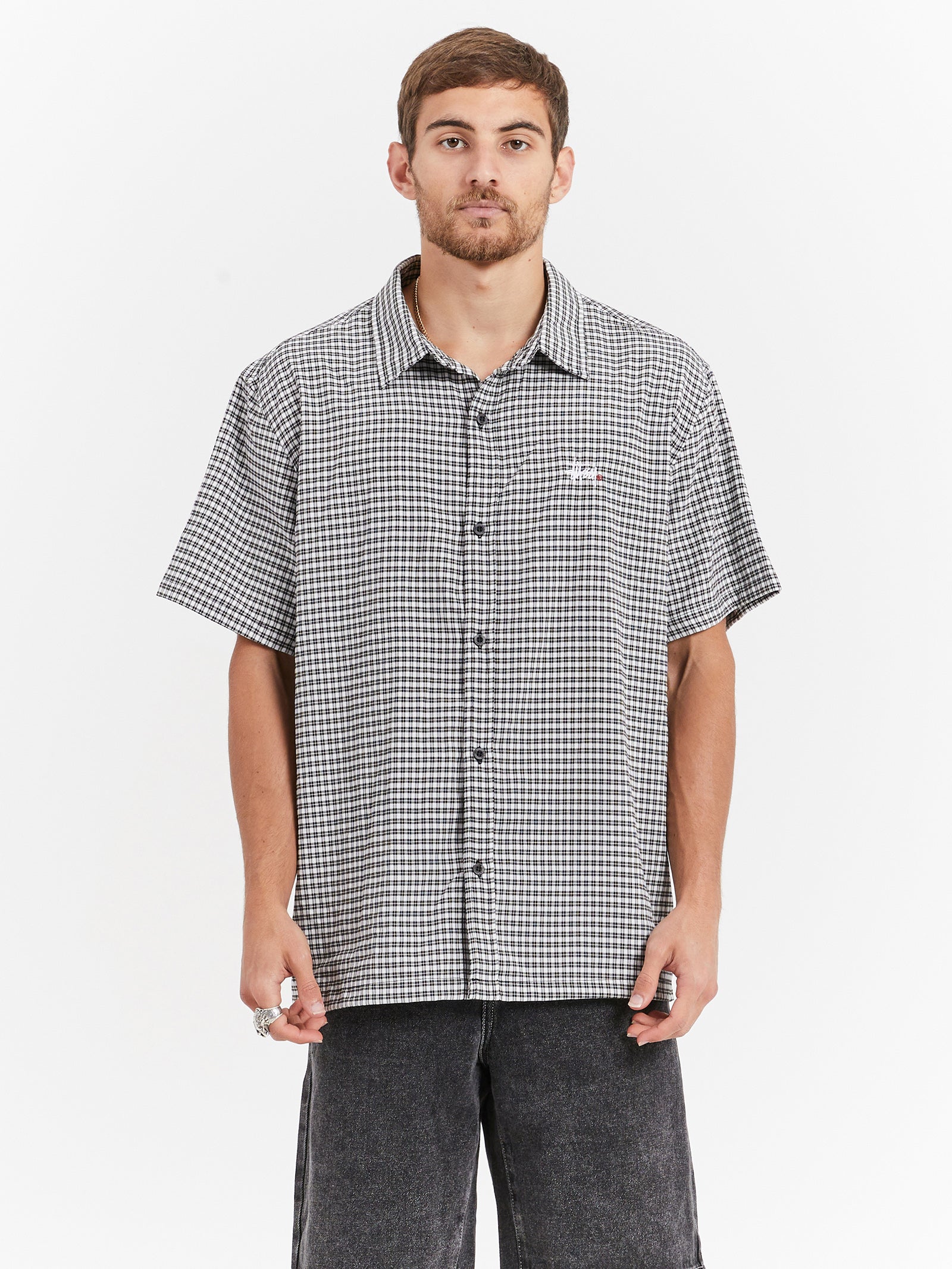 Graffiti Oxford Shirt in Black & White