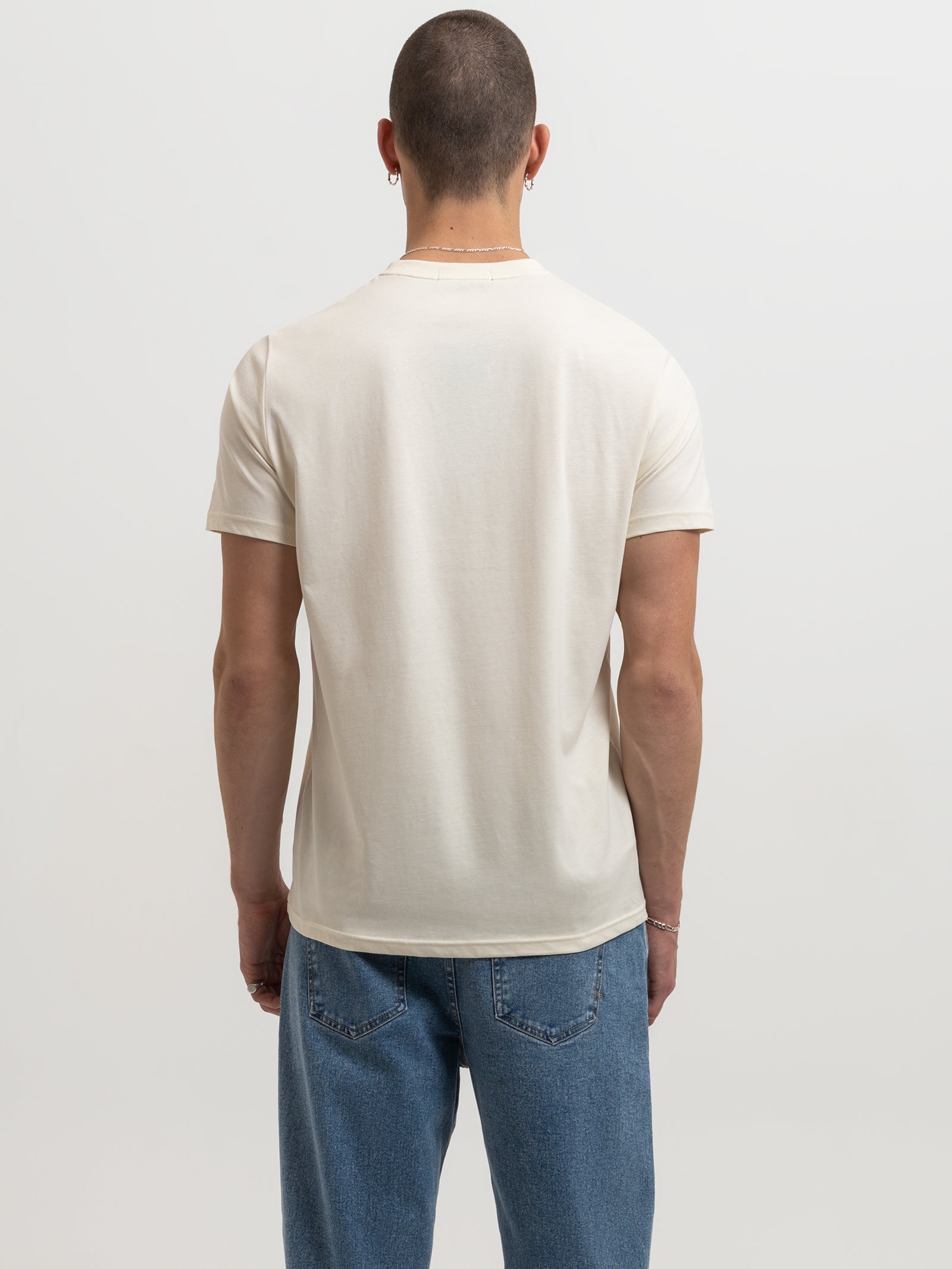 Embroidered T-Shirt in Ecru