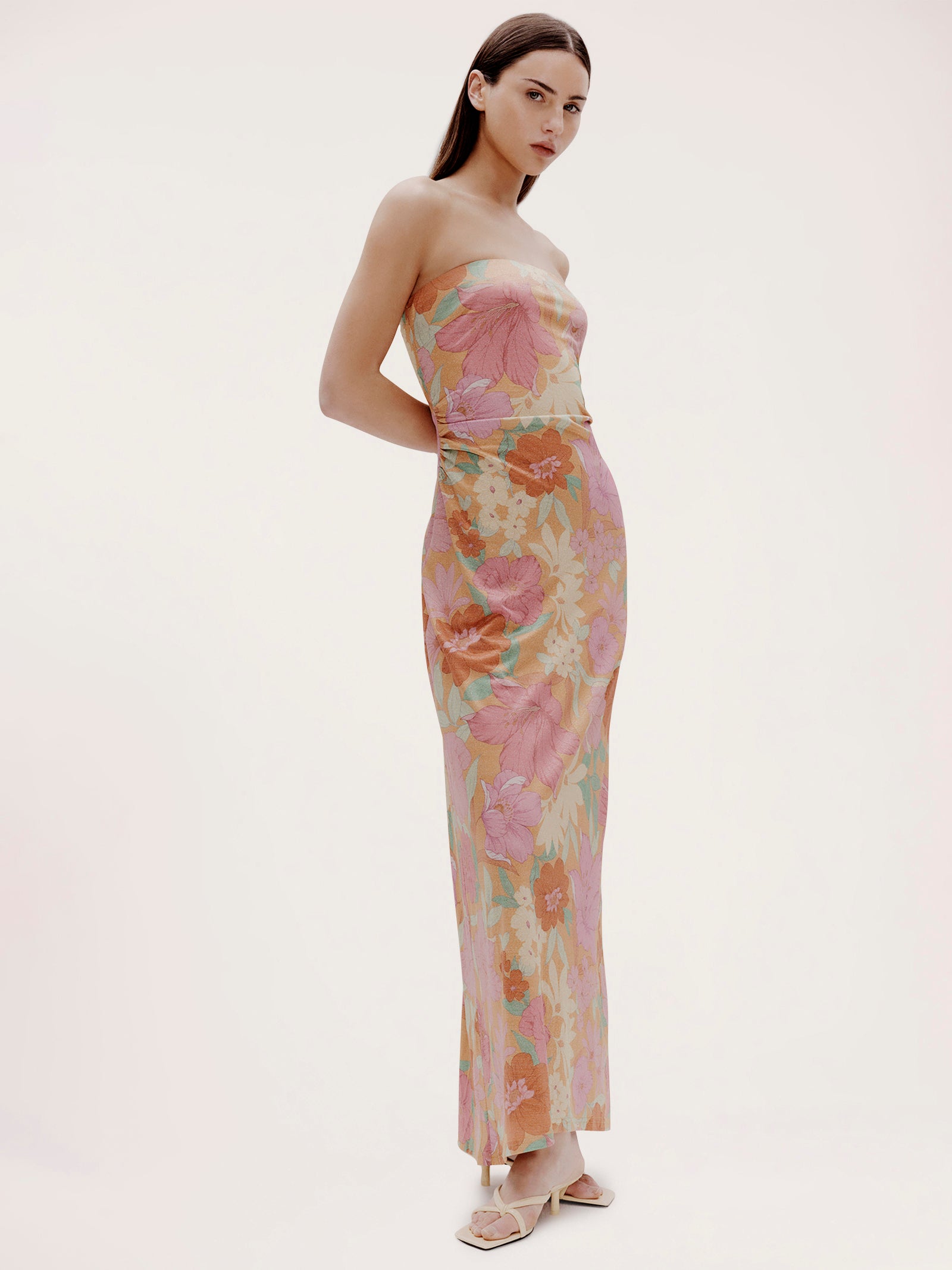 Luminous Maxi Dress in Metallic Tropic