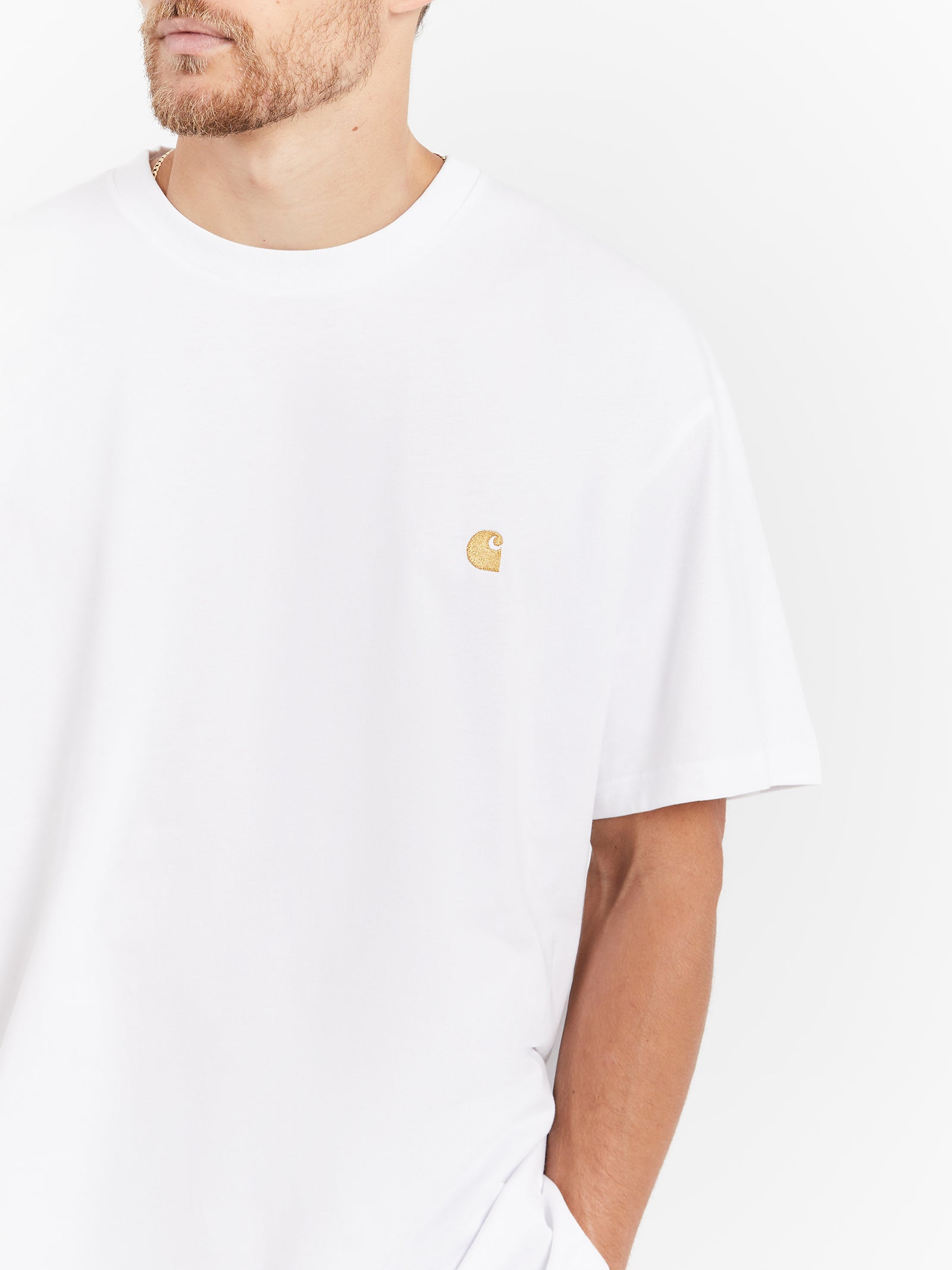 Chase T-Shirt in White & Gold