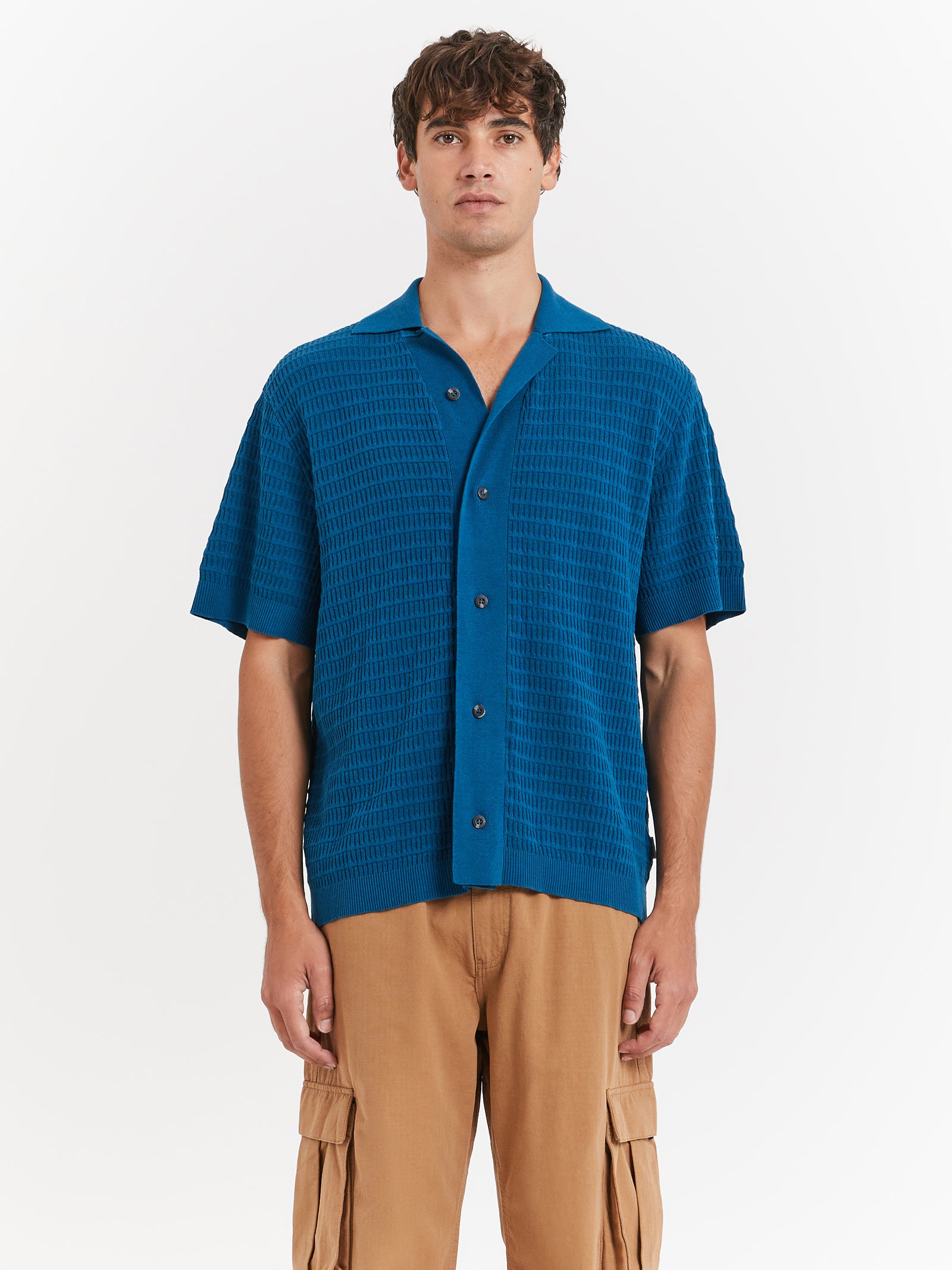 Zanito Knit Shirt in Aegean Blue