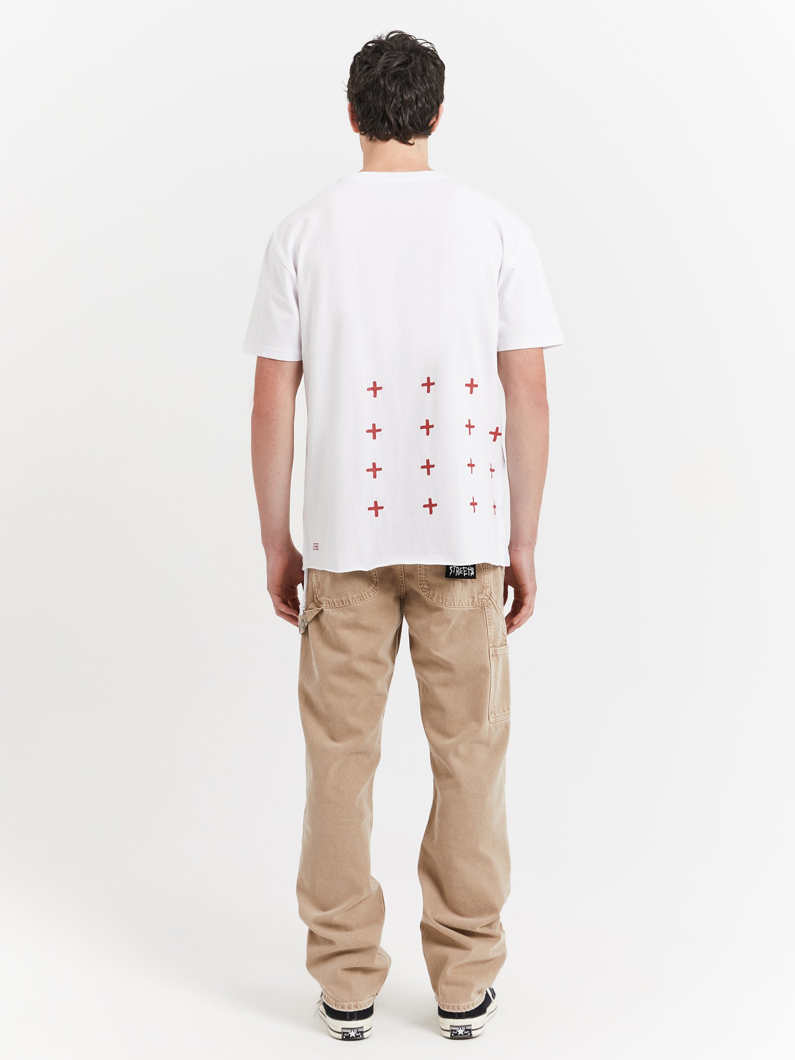 4X4 Biggie Short Sleeve T-Shirt in White & Red