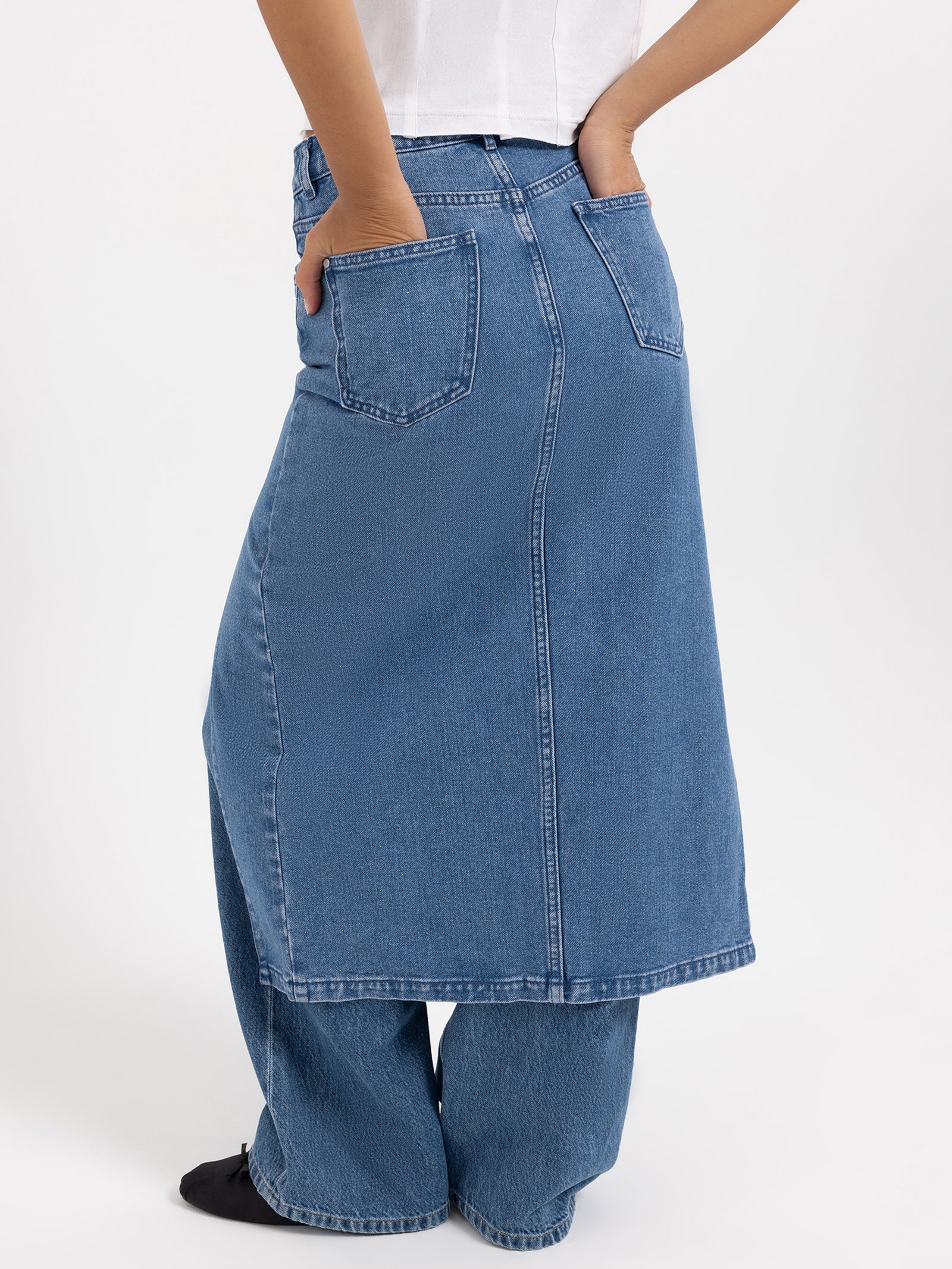 Maeve Midi Denim Skirt