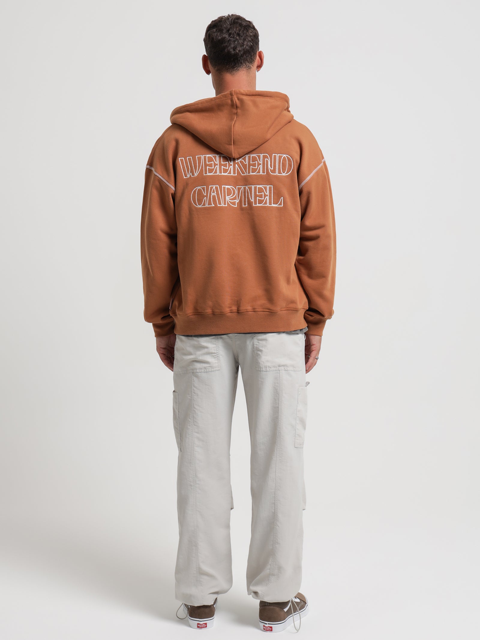 Culprit Zip Hooded Sweater in Pecan Brown