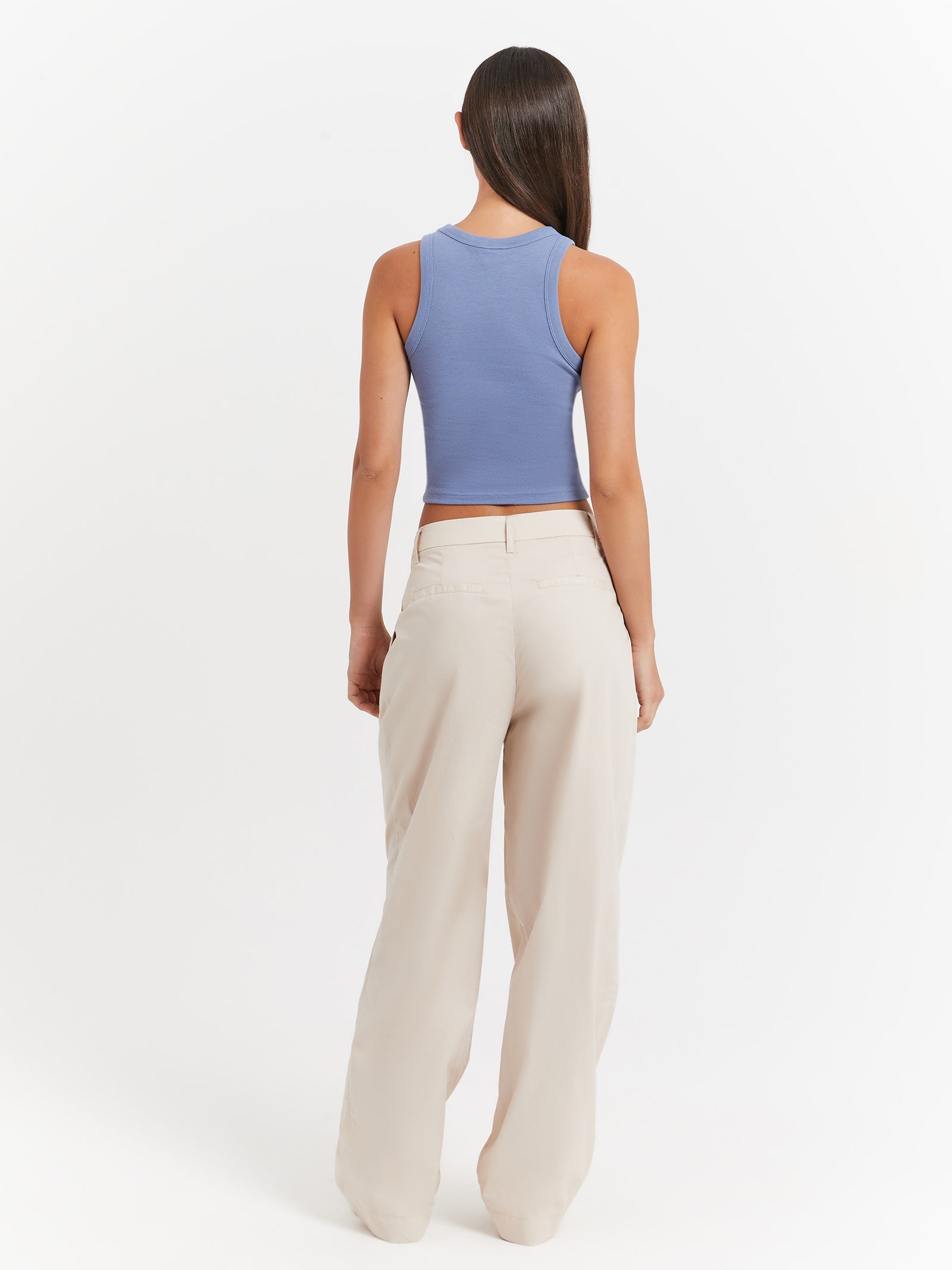 Monica Mid Rise Pants in Cream