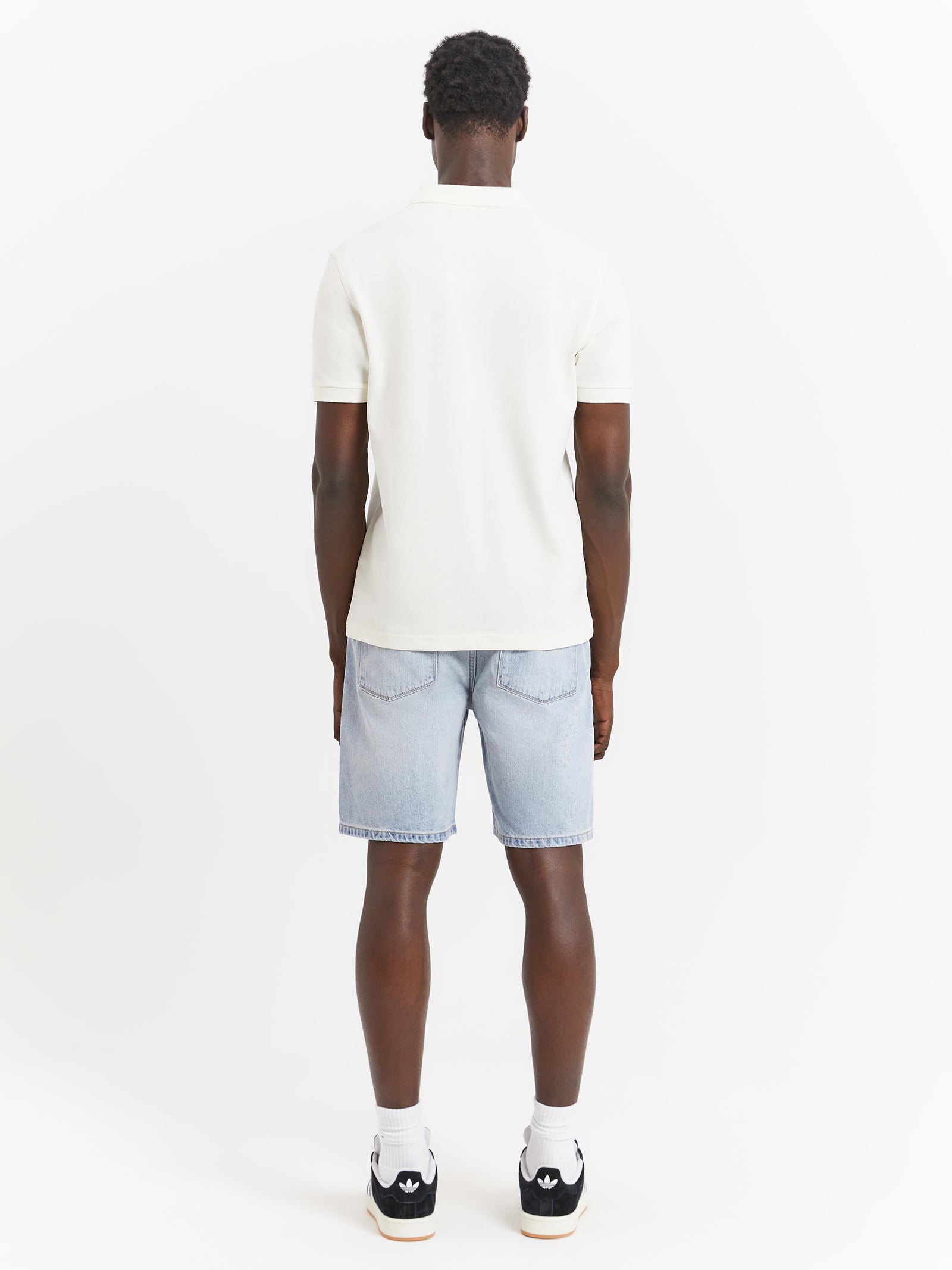 Plain Polo T-Shirt in Ecru