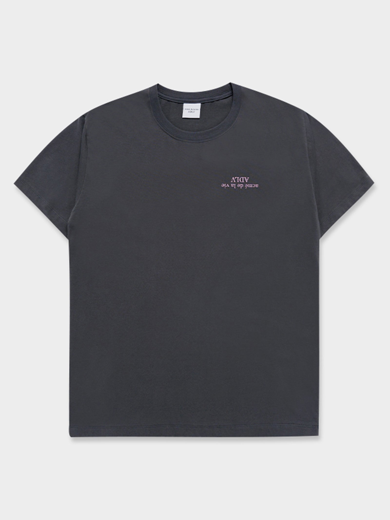 Upside Down Logo Basic Tee In Charcoal