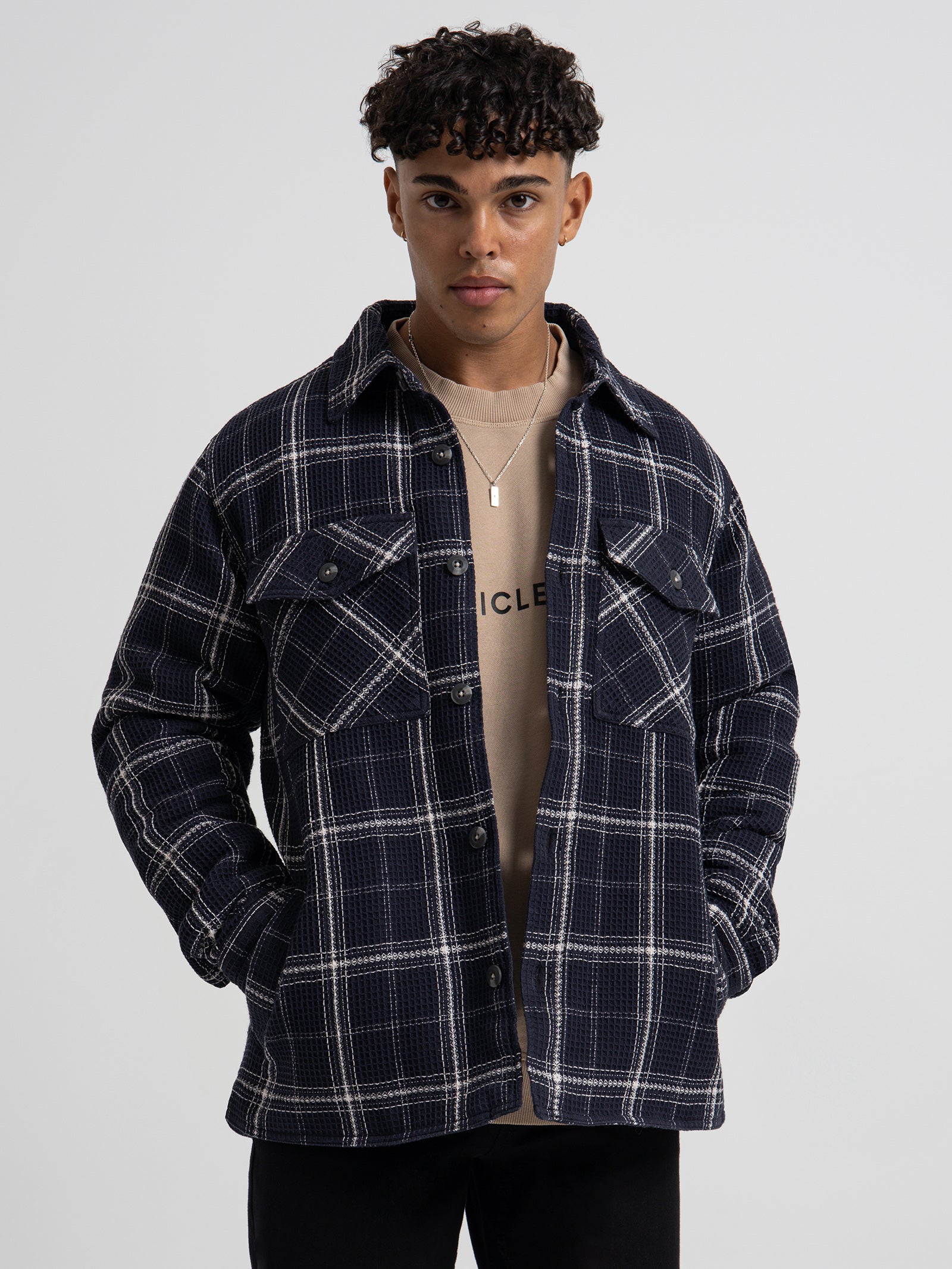 Marvin Plaid Jacket in Navy Plaid