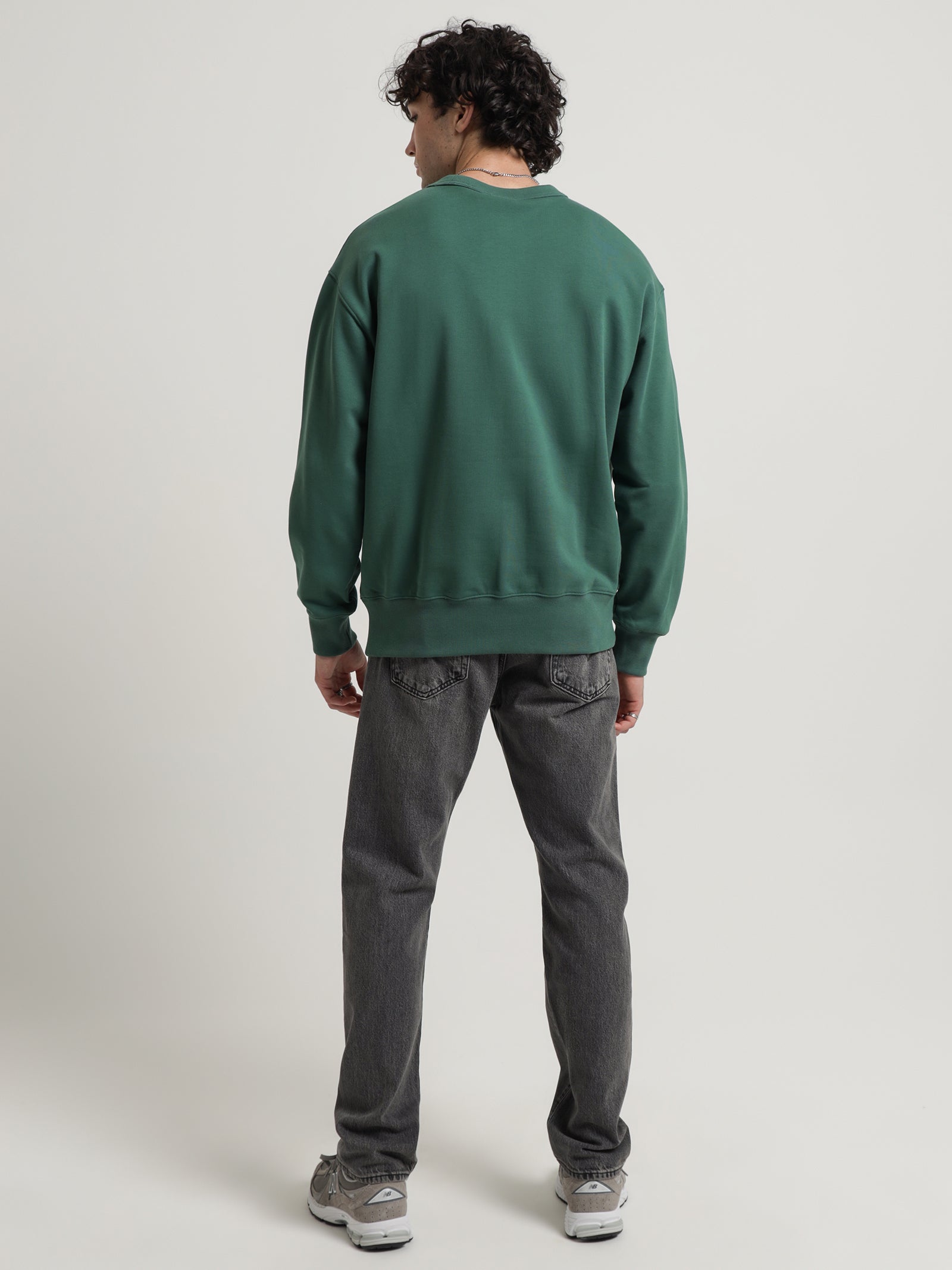 Athletics Sports Club French Terry Crewneck in Bottle Green