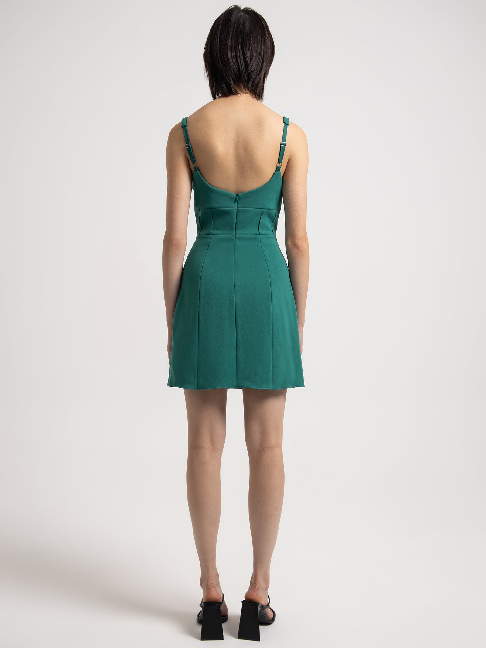 Iesha Bonded Mini Dress in Pine Green