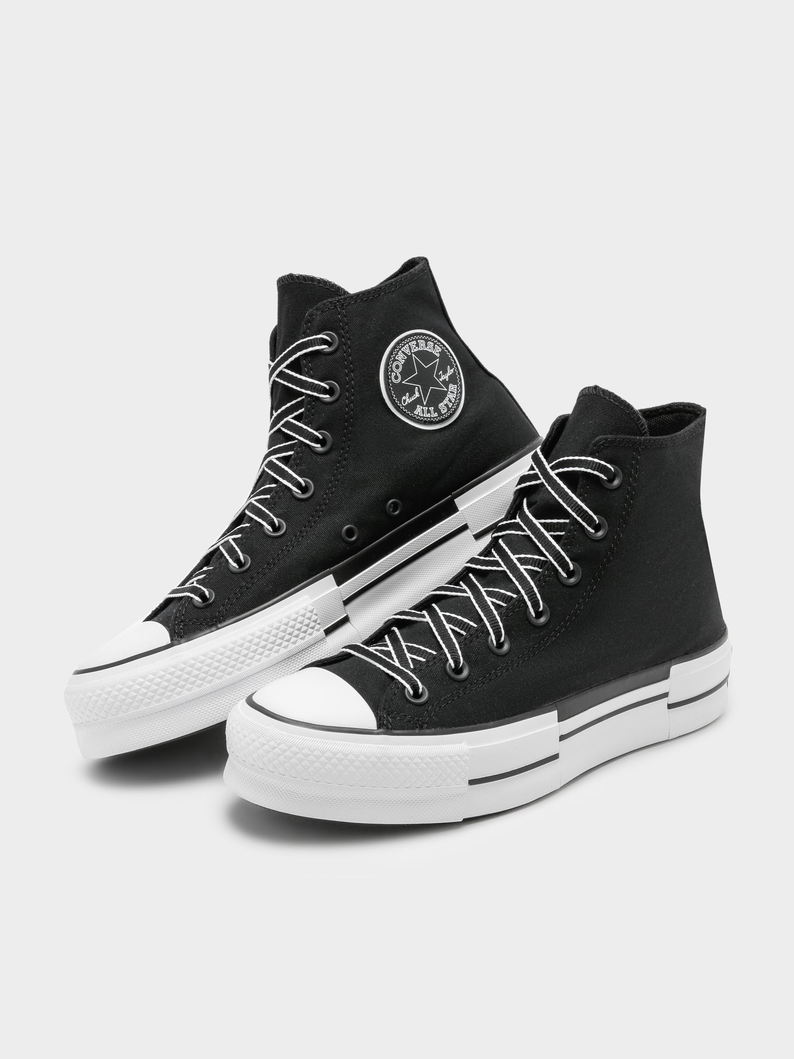 Womens Chuck Taylor All Star Lift Outline Sketch Sneakers in Black & White