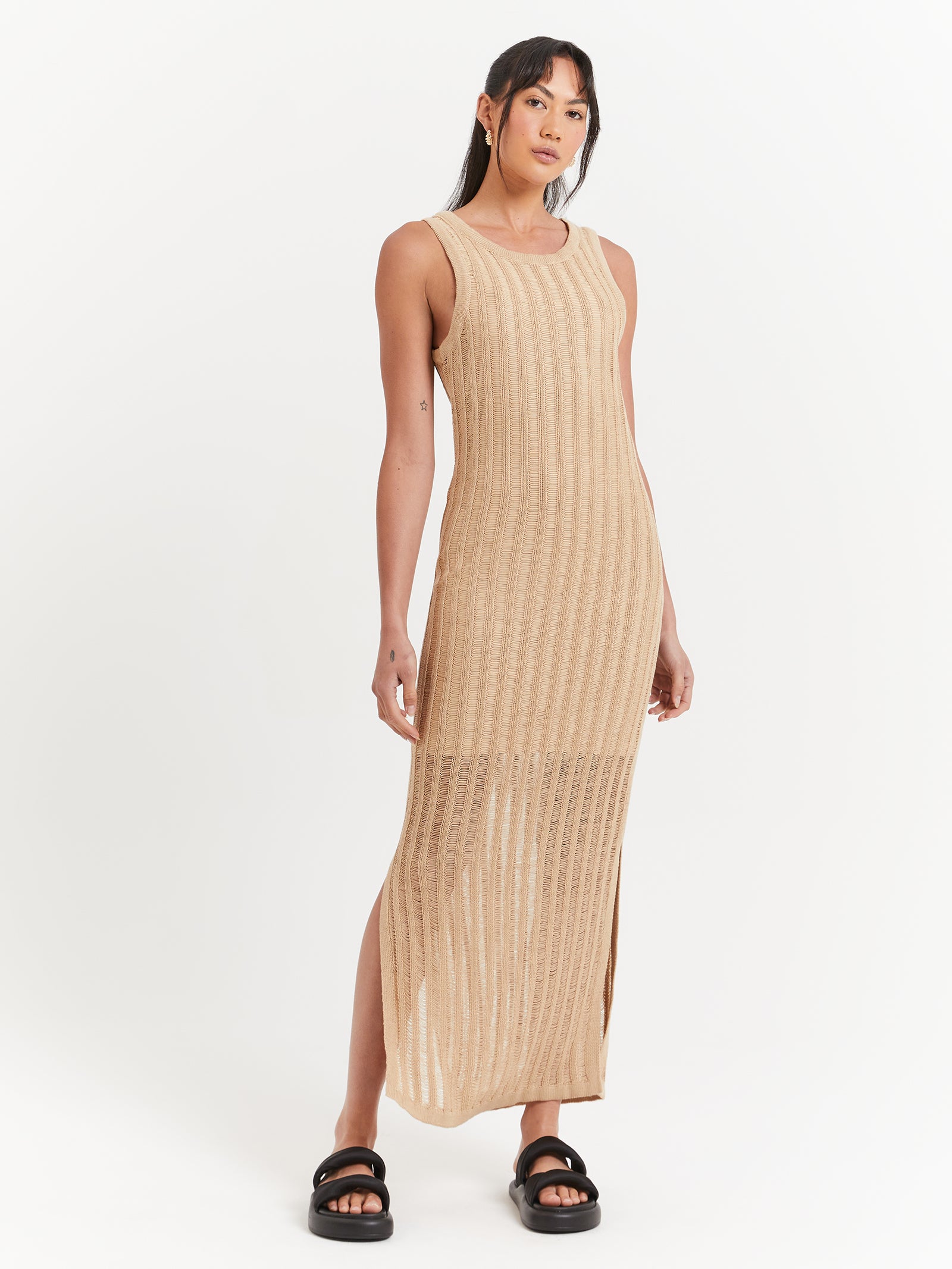 Montanna Midi Dress in Camel