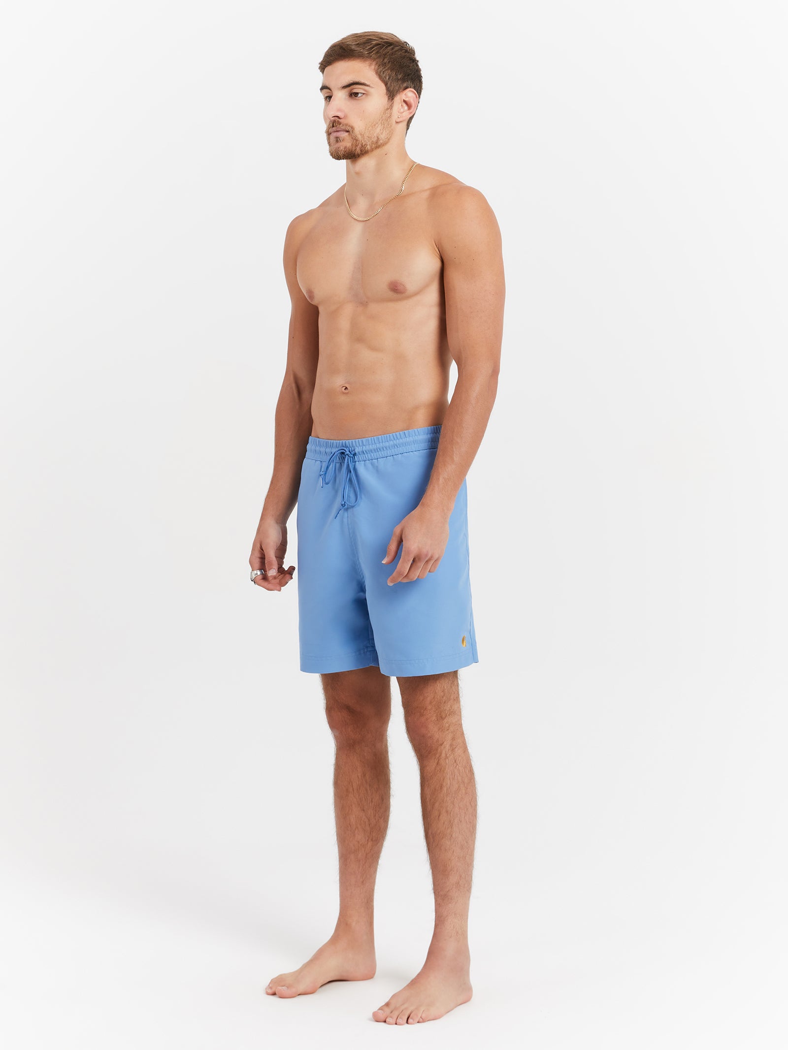 Chase Swim Trunks in Piscine & Gold