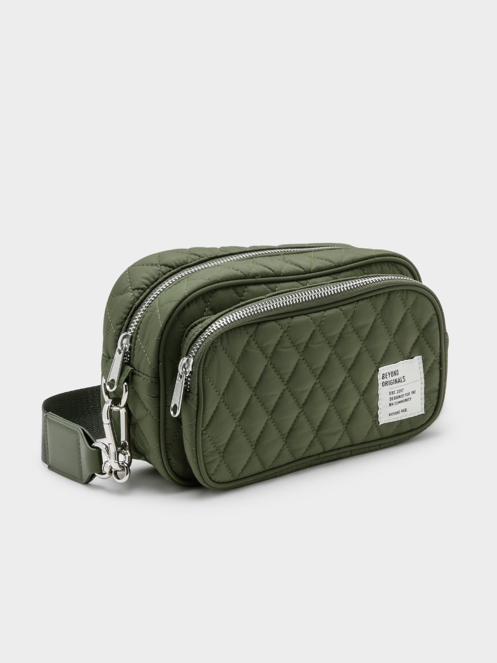 Quilted Crossbody Bag in Khaki