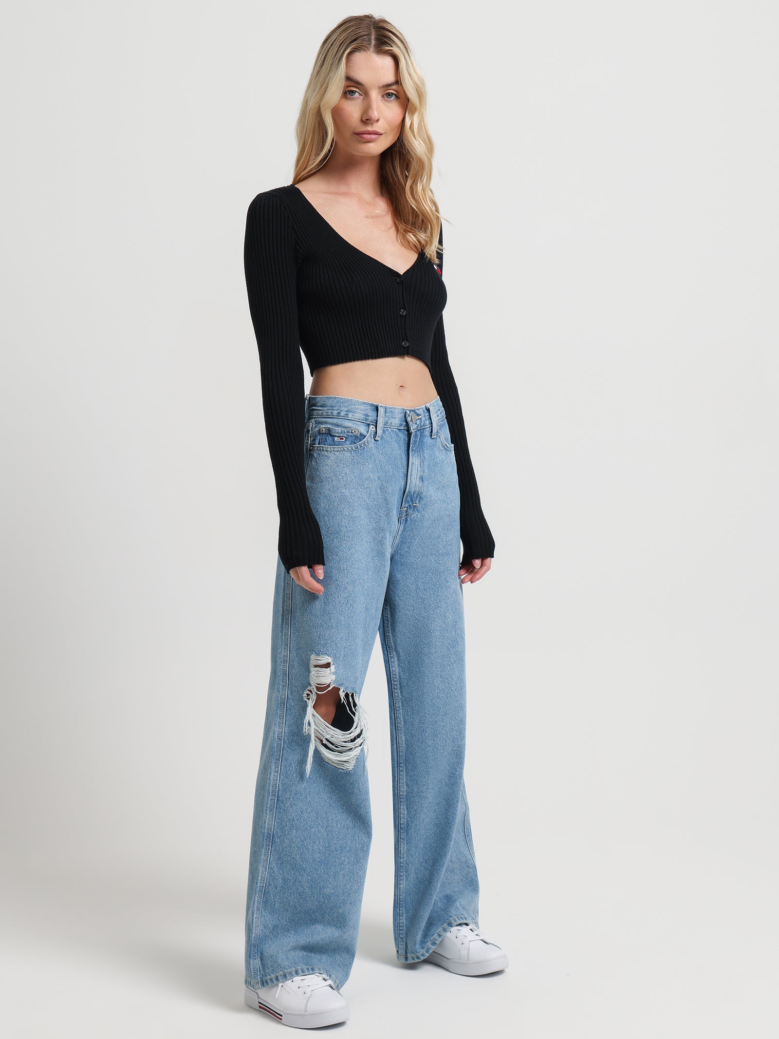 Claire High Rise Wide Leg Jeans in Denim Light