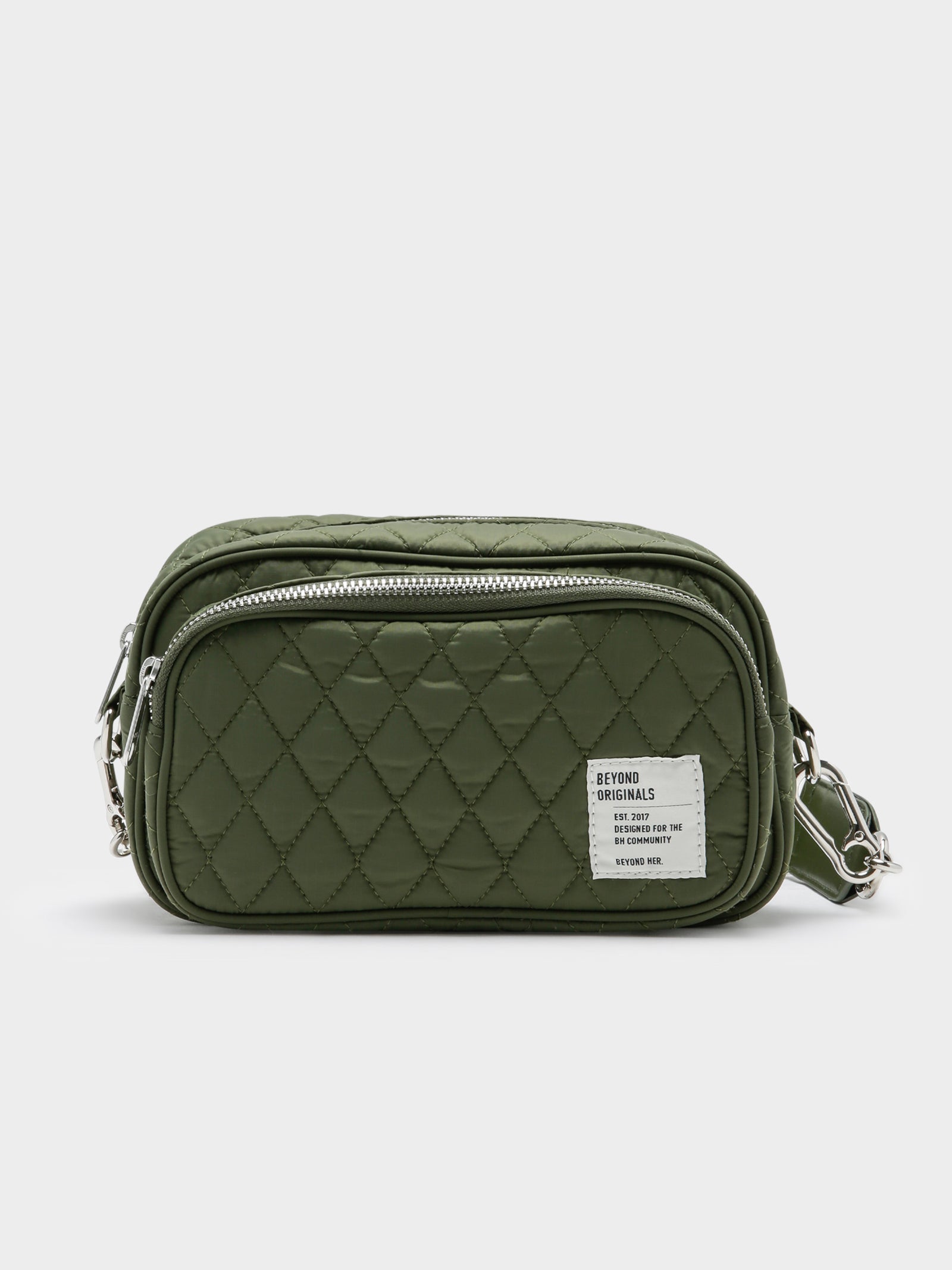 Quilted Crossbody Bag in Khaki