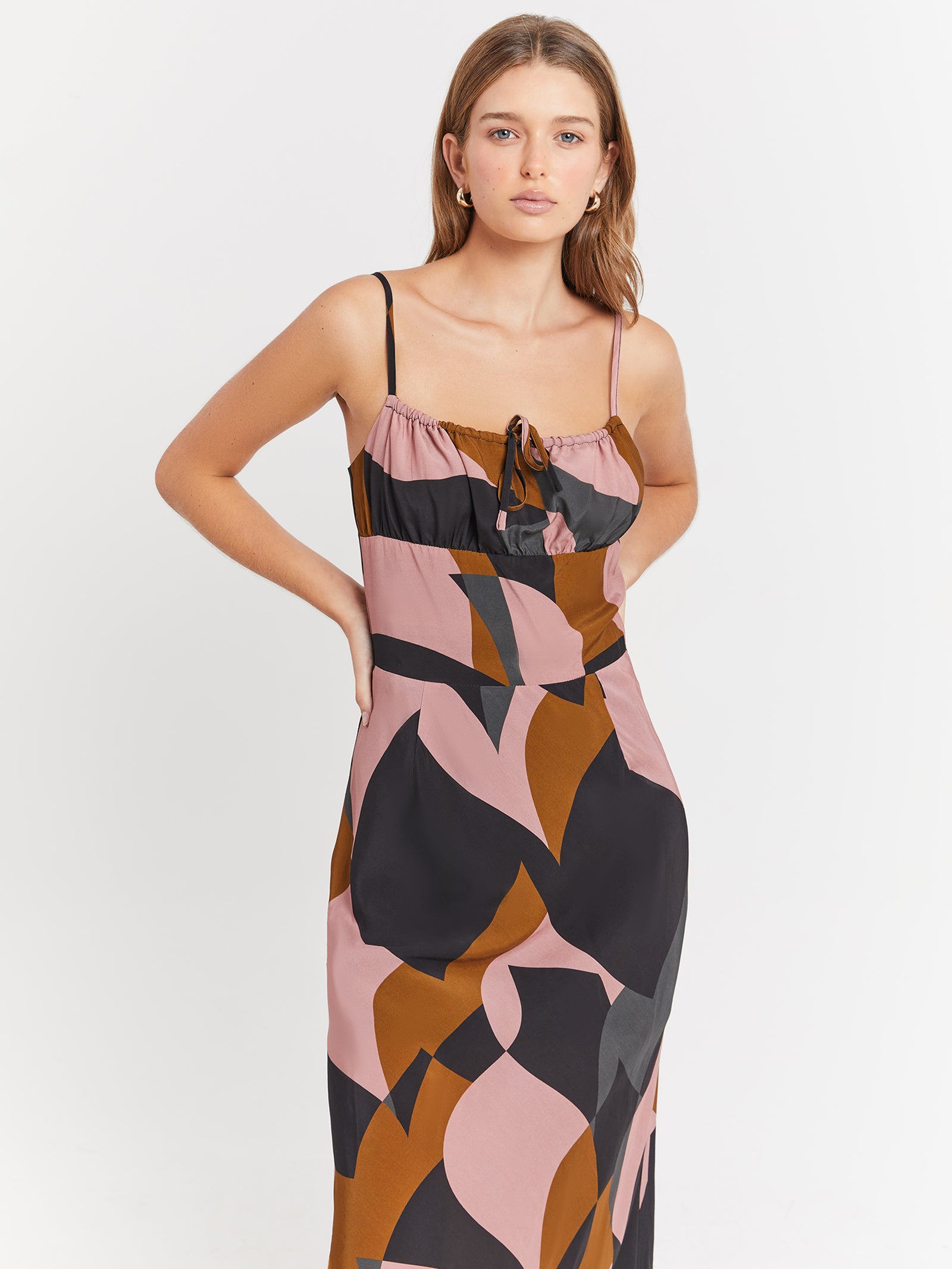 Pia Midi Dress in Abstract