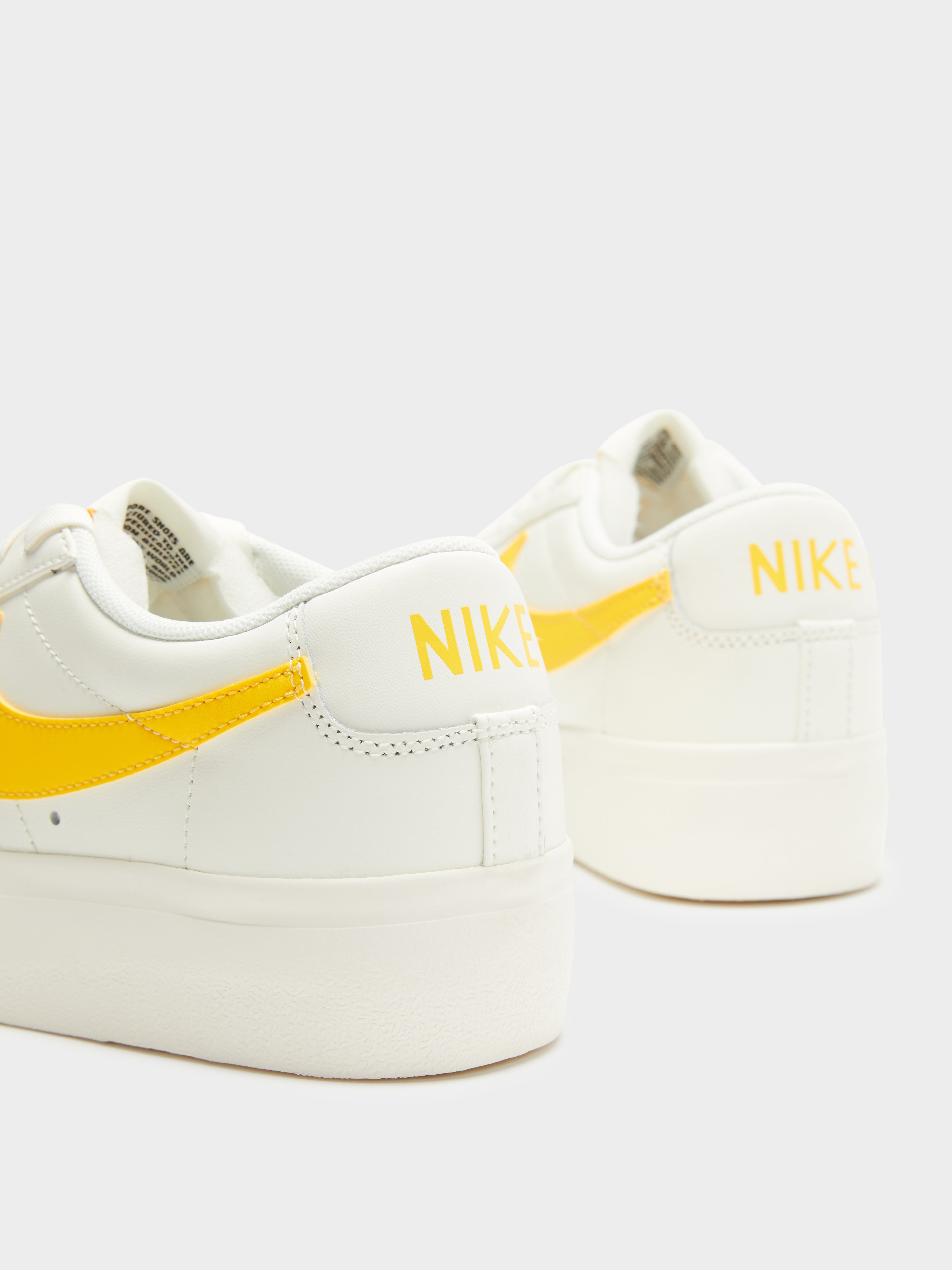 Womens Blazer Low Platform Sneakers in White & Yellow